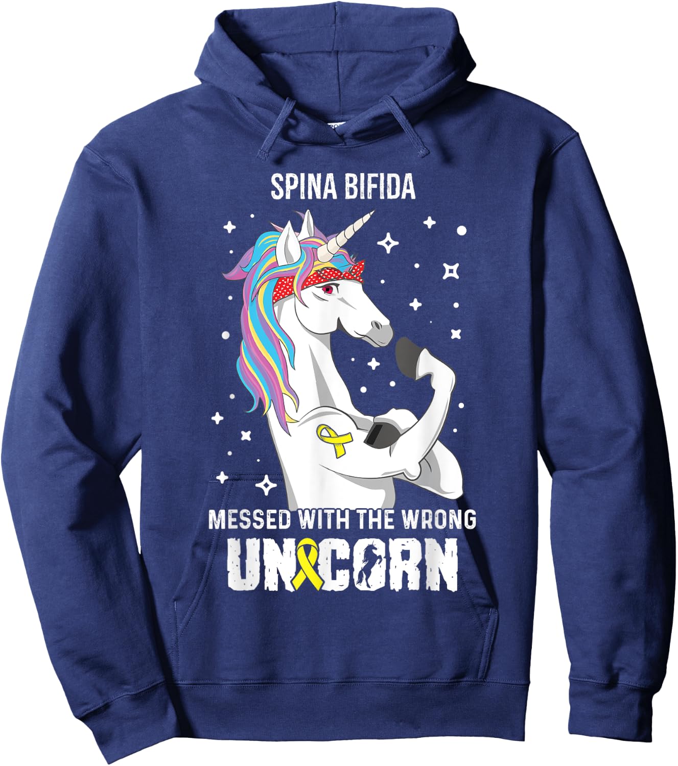Wrong Unicorn- Spina Bifida Awareness Item Hoodie - Hoodie | Navy