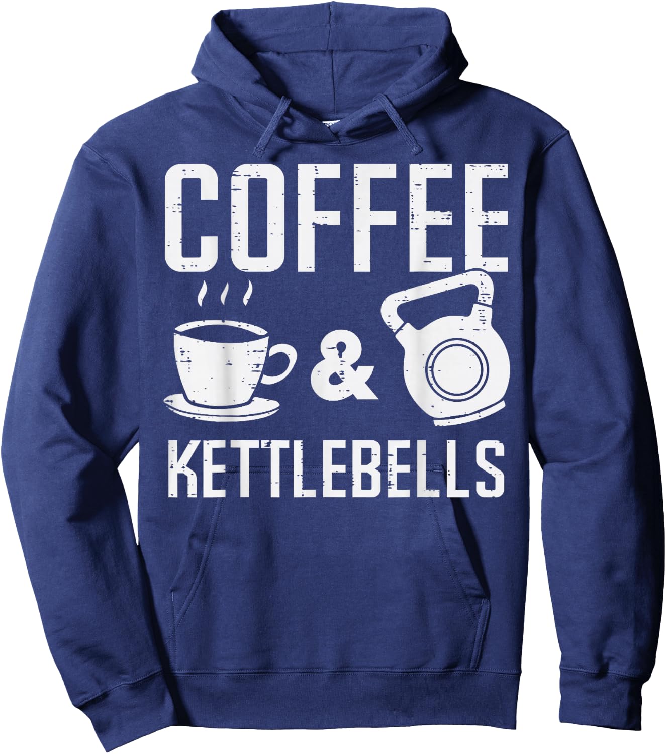 Gym Coffee Kettlebells Workout Exercise Fitness Women Men Hoodie - Hoodie | Navy