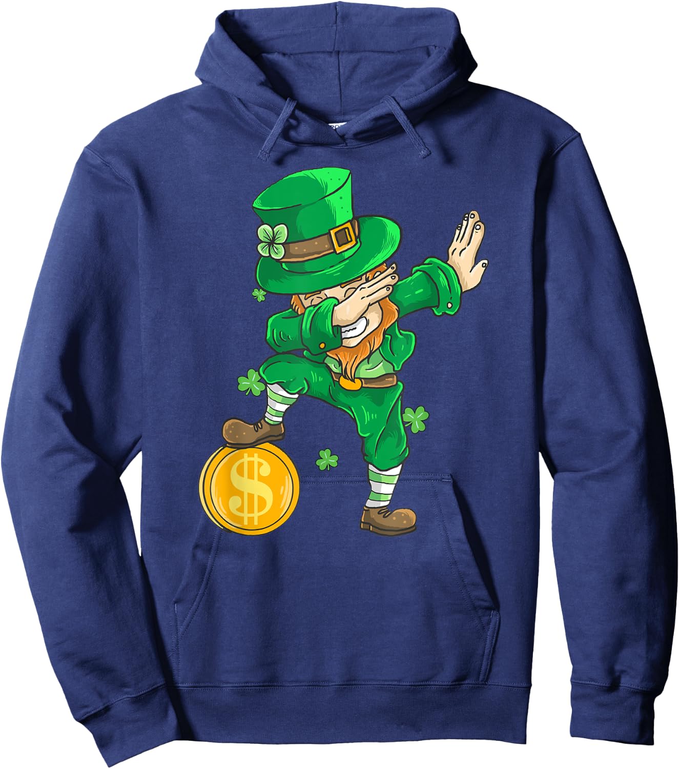 St Patricks Day Dabbing Leprechaun Kids Dab Hoodie - Hoodie | Navy