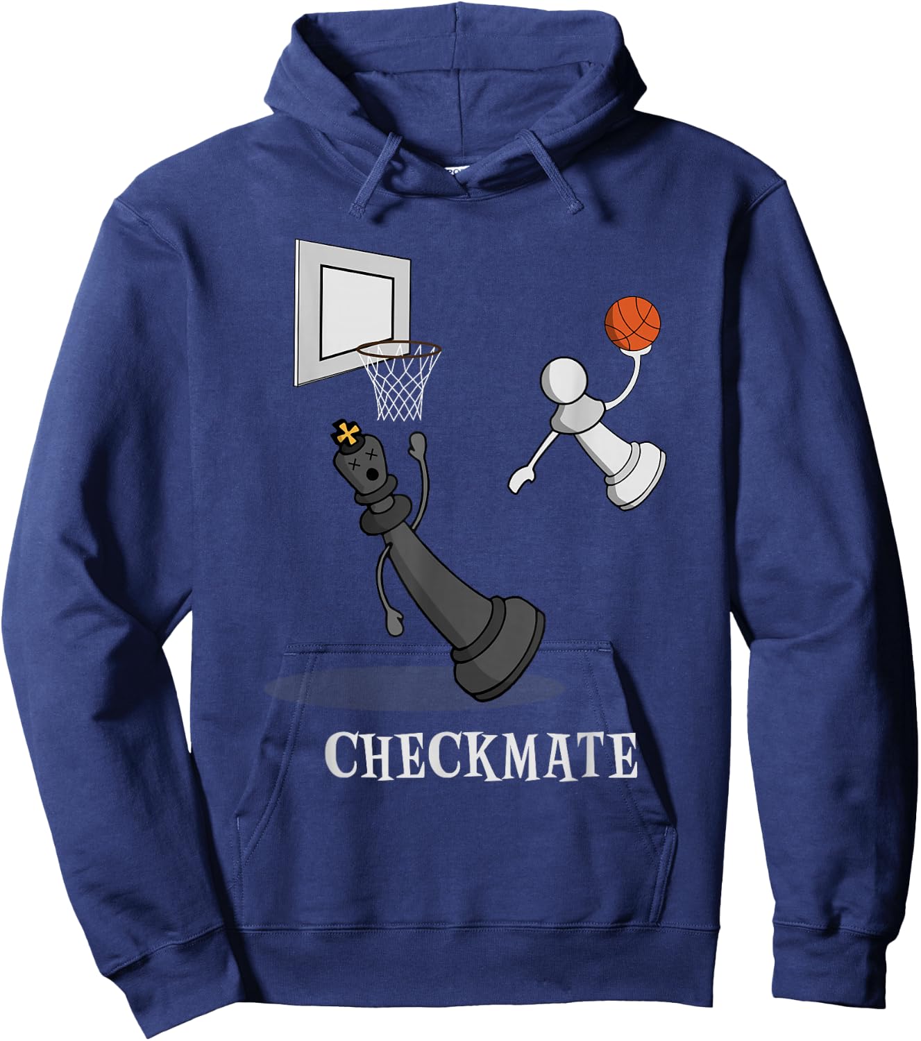 Funny Checkmate Chess Basketball Game Board King Pawn Piece Hoodie - Hoodie | Navy