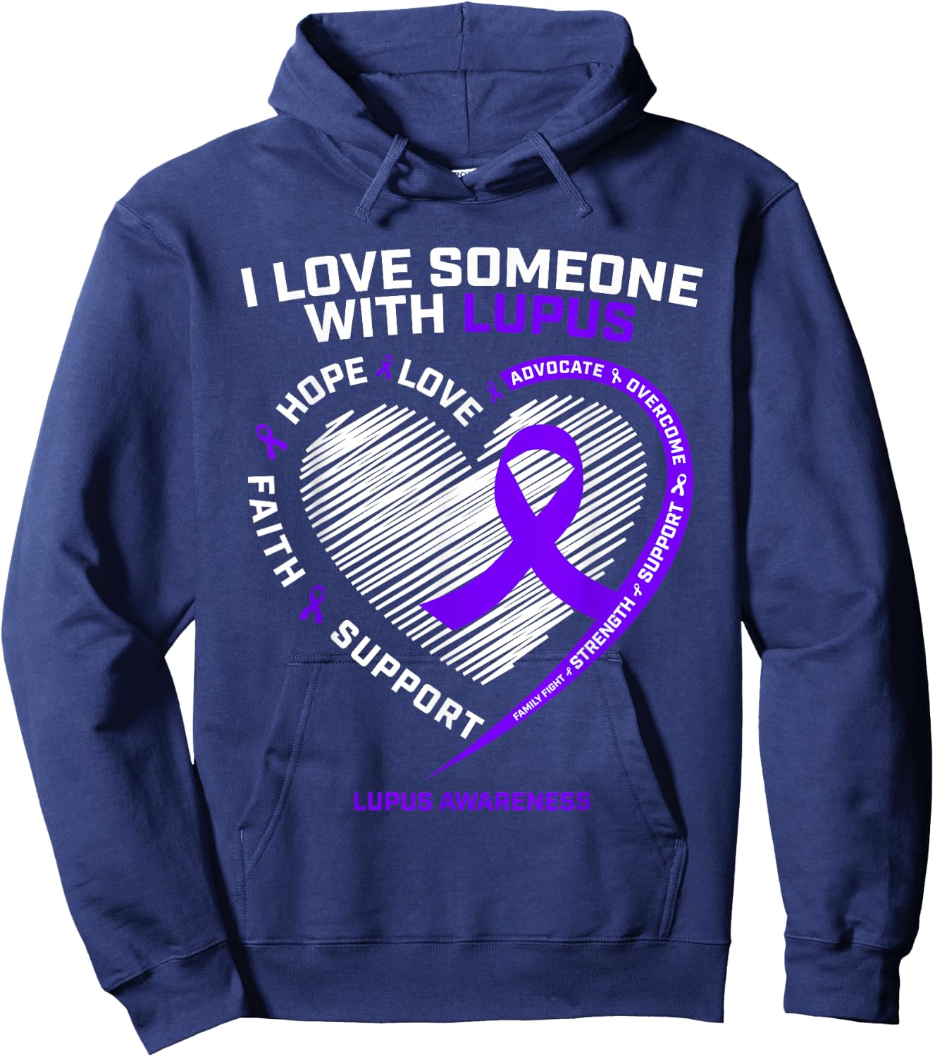 Men Women Mom Wife Gifts Products Daughter Lupus Awareness Hoodie - Hoodie | Navy