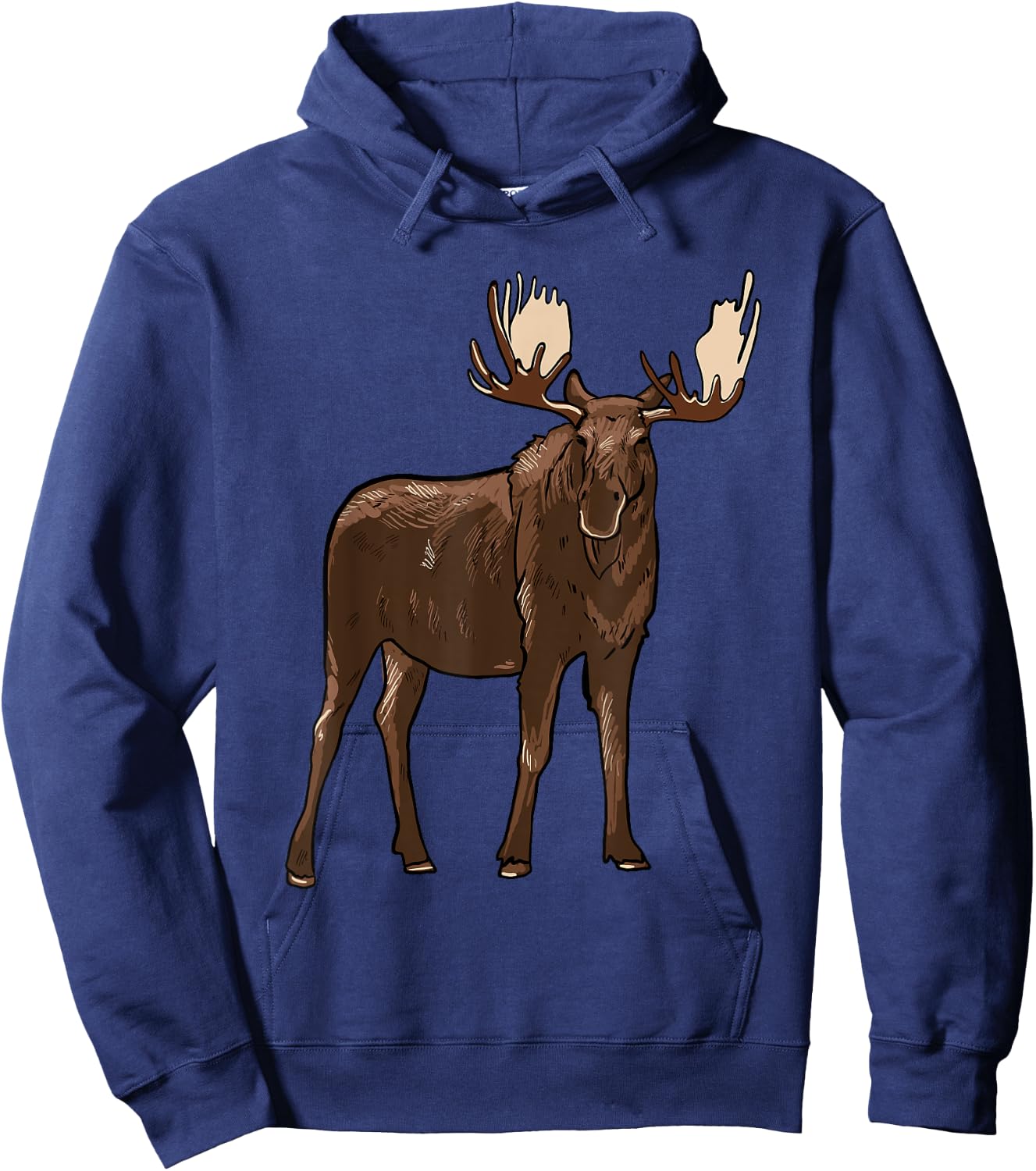 Moose Illustration Moose Lover Art Hoodie - Hoodie | Navy