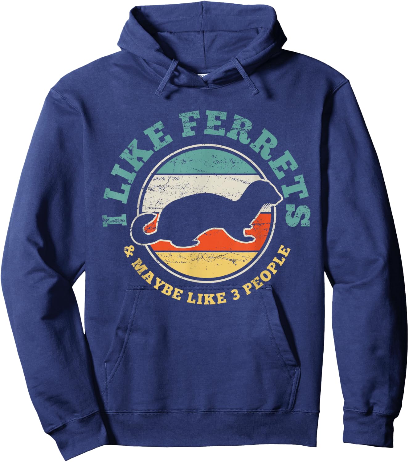 Funny Vintage Ferret Gift Hoodie - Hoodie | Navy