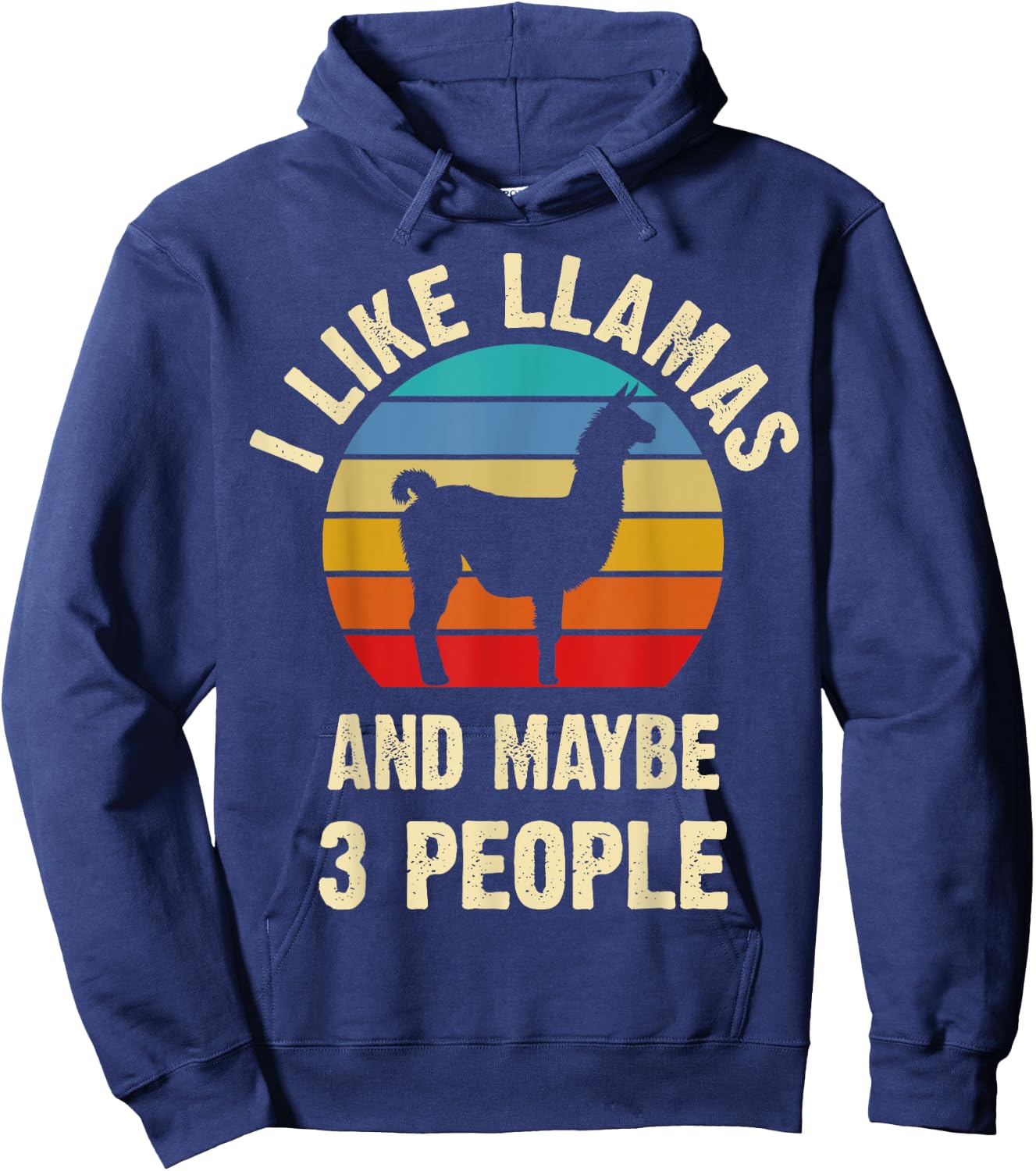 I like Llamas and maybe 3 people funny vintage theme Bird Hoodie - Hoodie | Navy