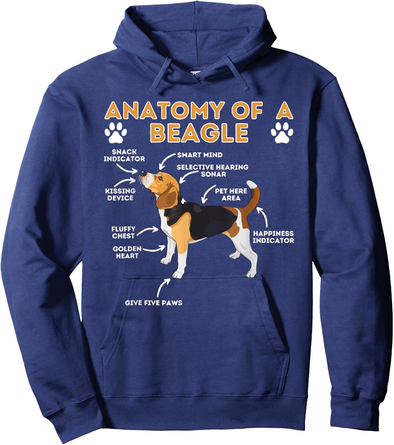 Anatomy Of A Beagle - Funny Beagle Dog Lover Pet Owner Hoodie - Hoodie | Navy