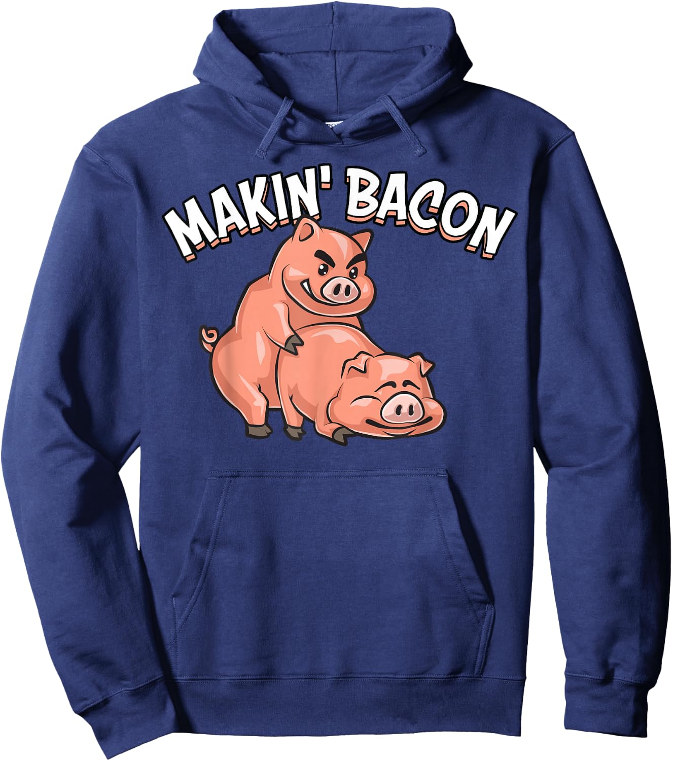 Funny Making Bacon Gift Women Cool Pig Bacon Joke Hoodie - Hoodie | Navy