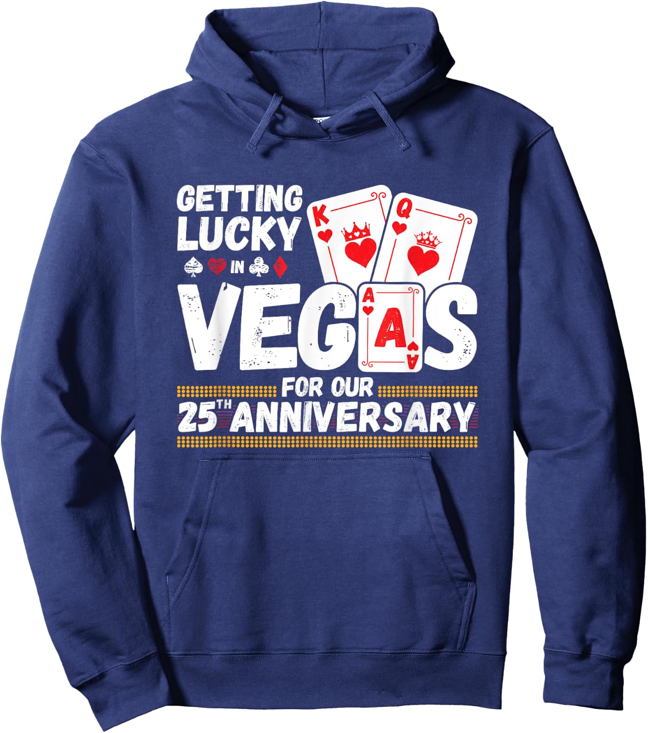 25th Anniversary - Las Vegas 25th Wedding Anniversary Couple Hoodie - Hoodie | Navy