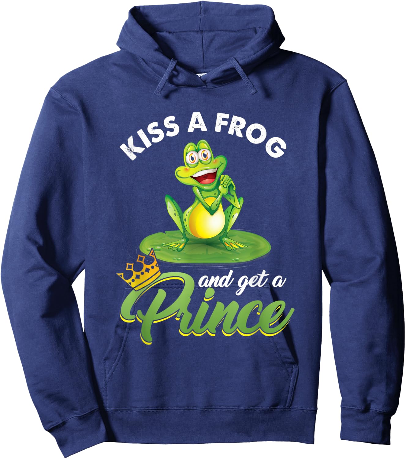 Frog Lover Princess Fairy Tale Believers Kissing Frog Hoodie - Hoodie | Navy