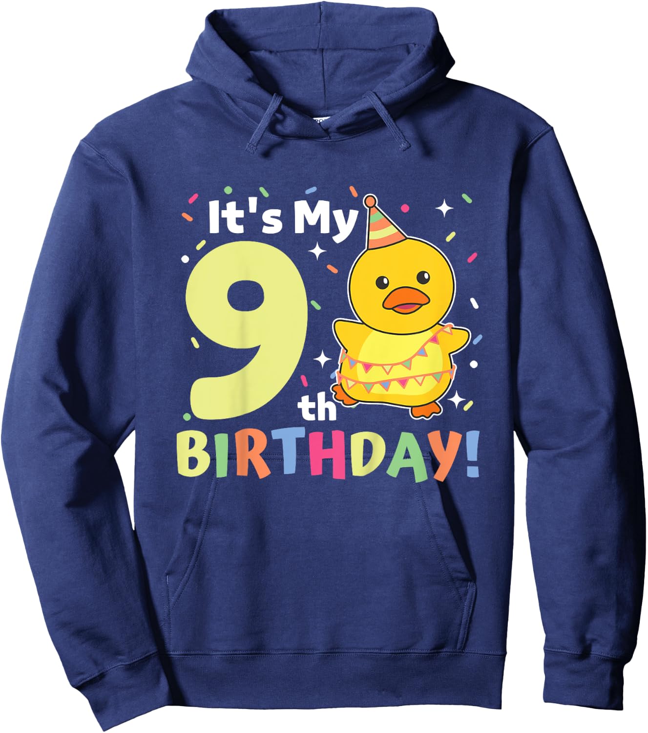 9th Birthday Duck For Children Nine Years Old Hoodie - Hoodie | Navy