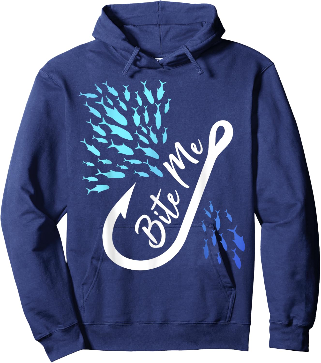 Fishing Fisherman Bite Me Funny Gift Fish Design Idea design Hoodie - Hoodie | Navy