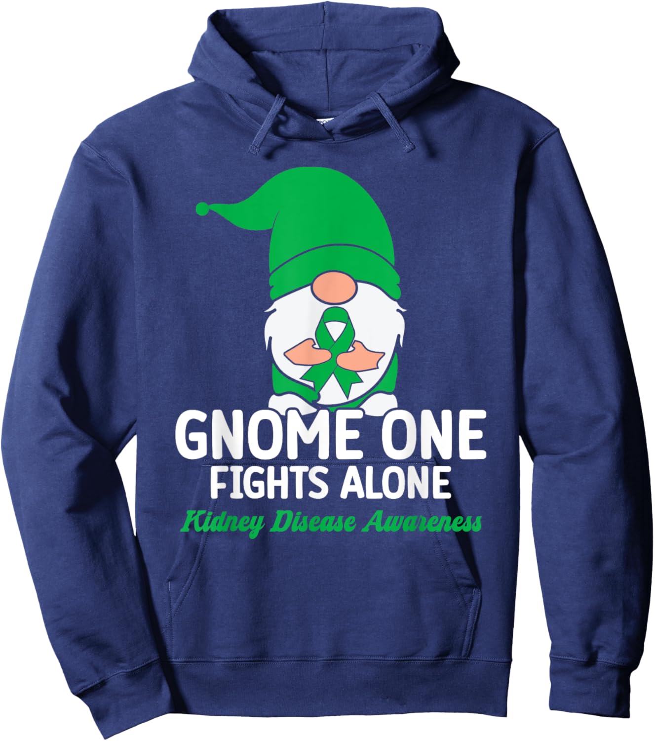 Gnome One Fights Alone Kidney Disease Awareness Hoodie - Hoodie | Navy