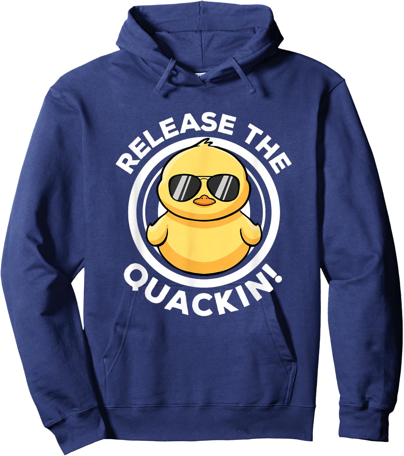 Release The Quackin I Love Duck Lovers Funny Yellow Duck Hoodie - Hoodie | Navy