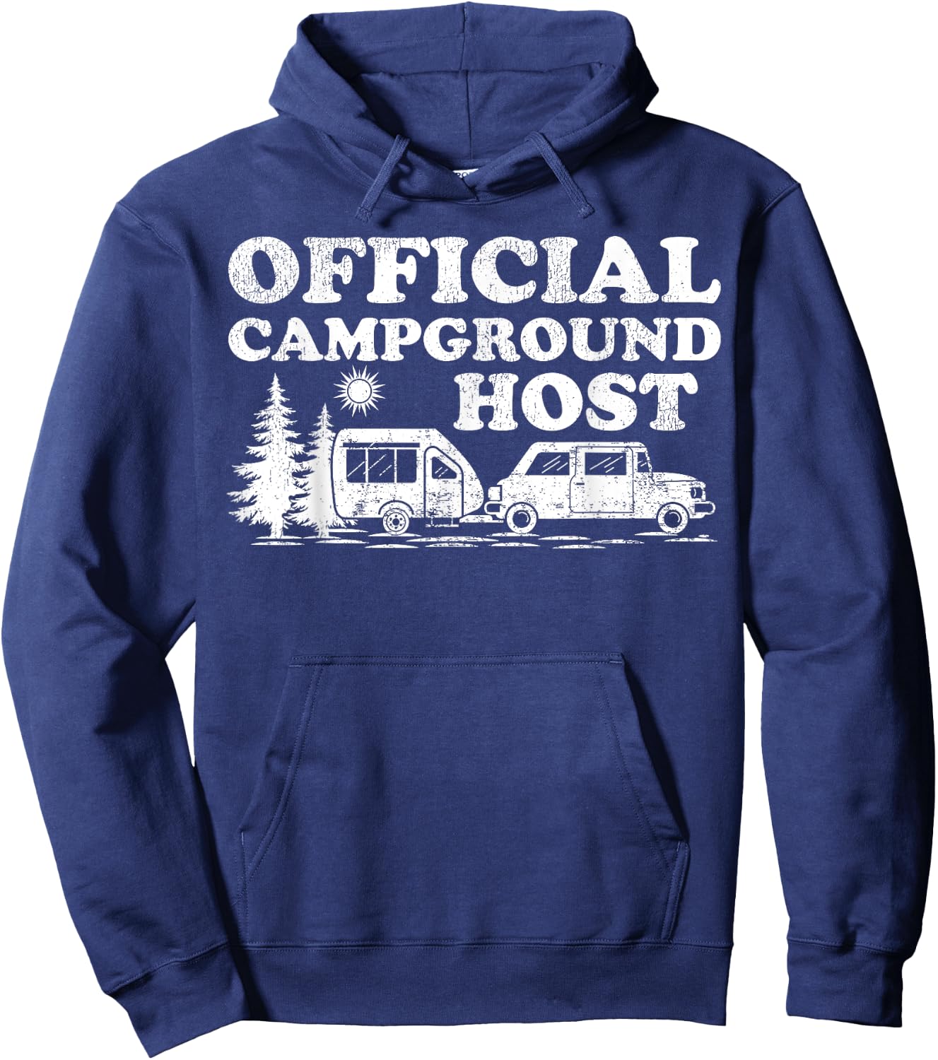Funny RV Camping Volunteer Official Campground Host Hoodie - Hoodie | Navy