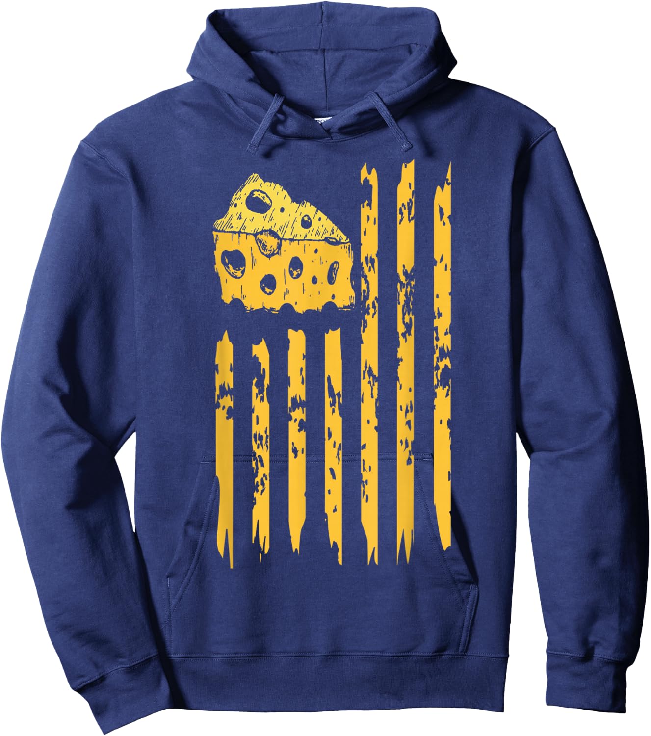 Green Bay Cheese Flag Vintage Style Dry Power Flag Hoodie - Hoodie | Navy