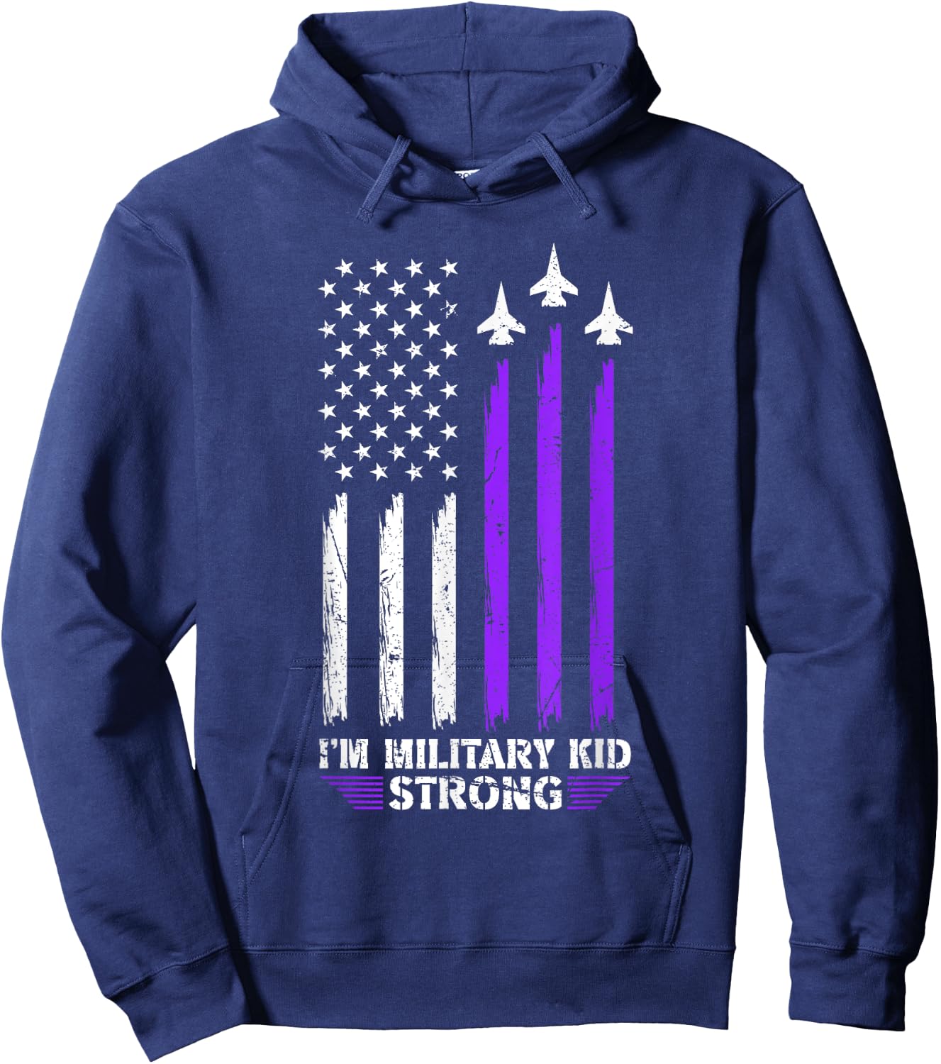 Military Kid Strong Military Child Army US Flag Air Force Hoodie - Hoodie | Navy