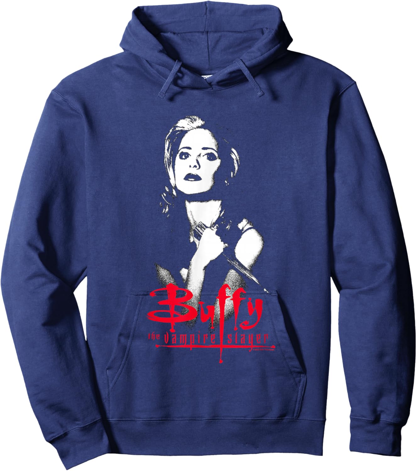 Buffy The Vampire Slayer Buffy Summers Shadowed Portrait Hoodie - Hoodie | Navy