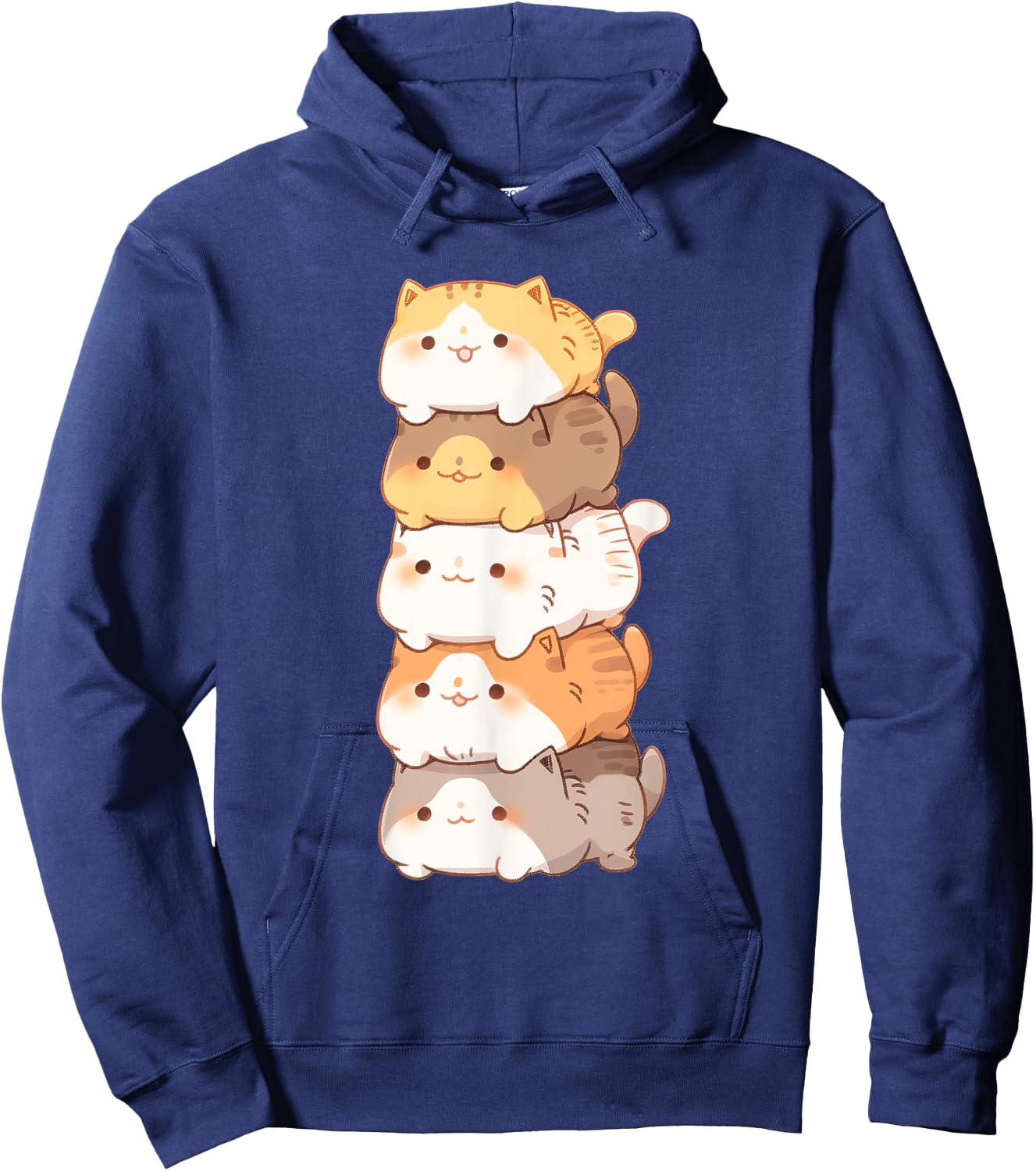 Adorable Stack of Cats for Cat Lovers Women Kids Hoodie - Hoodie | Navy
