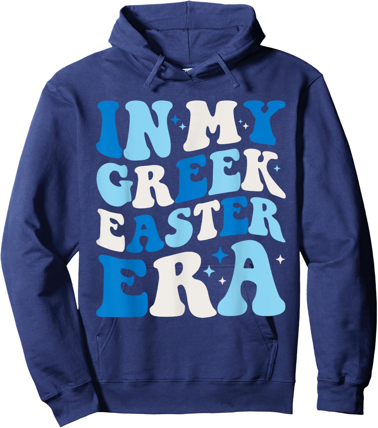 In My Greek Easter Era Funny Retro Groovy Greek Easter Hoodie - Hoodie | Navy
