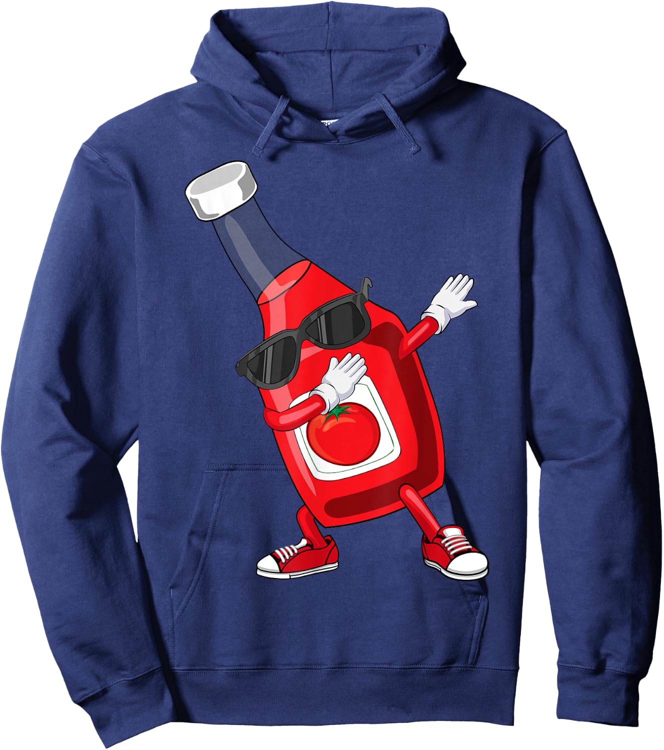 Funny Dabbing Ketchup Lover Gift Kids Boy Cute Condiment Hoodie - Hoodie | Navy