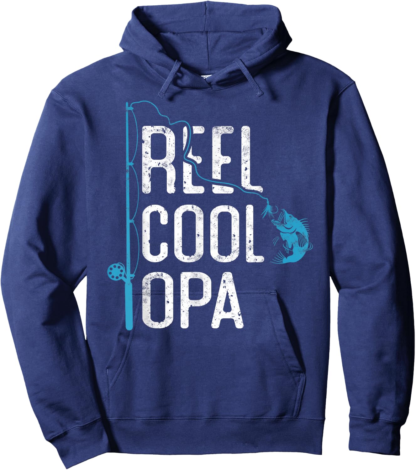 Reel cool Opa Fishing Father’s Day Gift Fisherman Opa Hoodie - Hoodie | Navy
