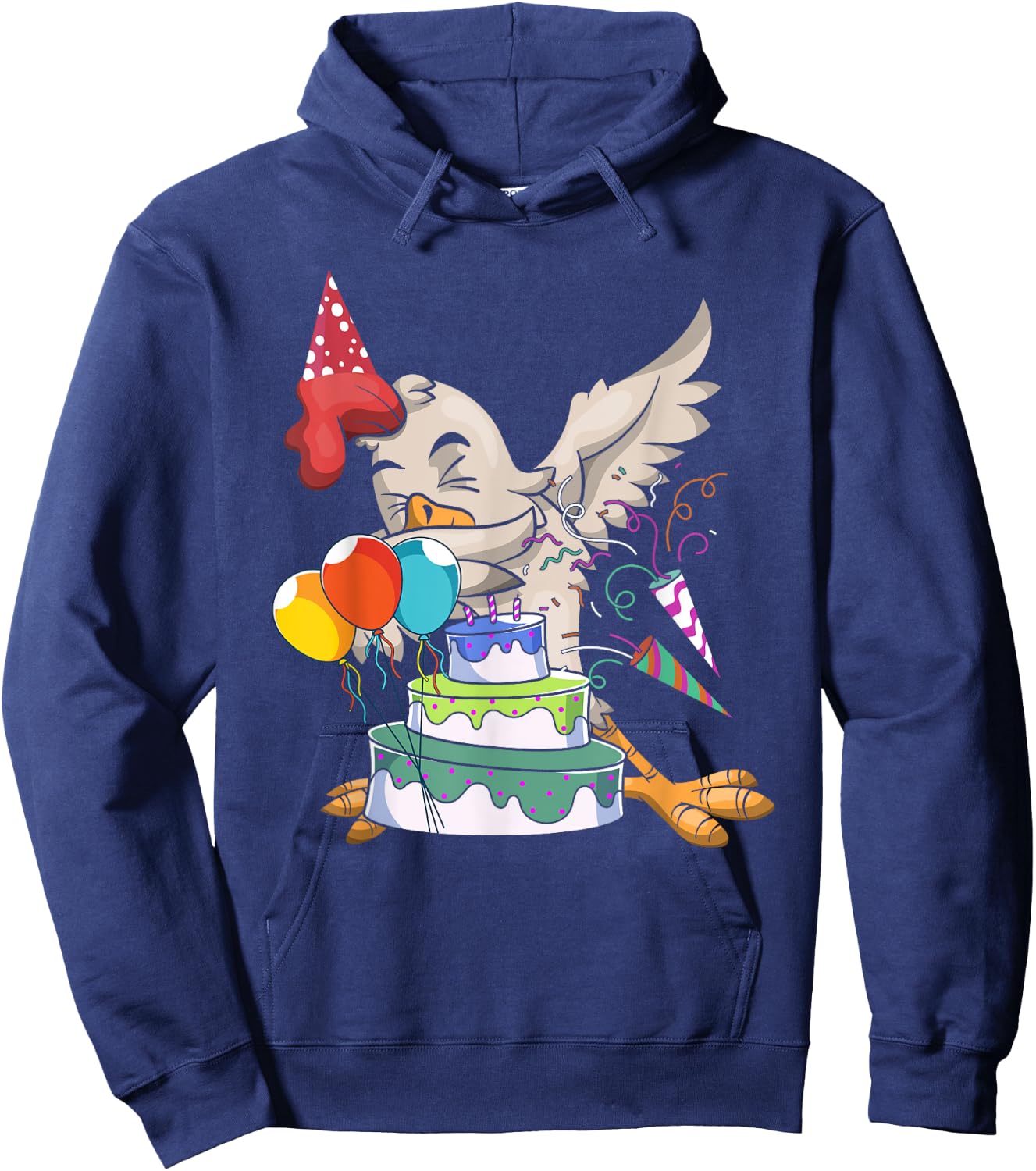 Dabbing Chicken Celebration Farm Animal Bird Kids Birthday Hoodie - Hoodie | Navy