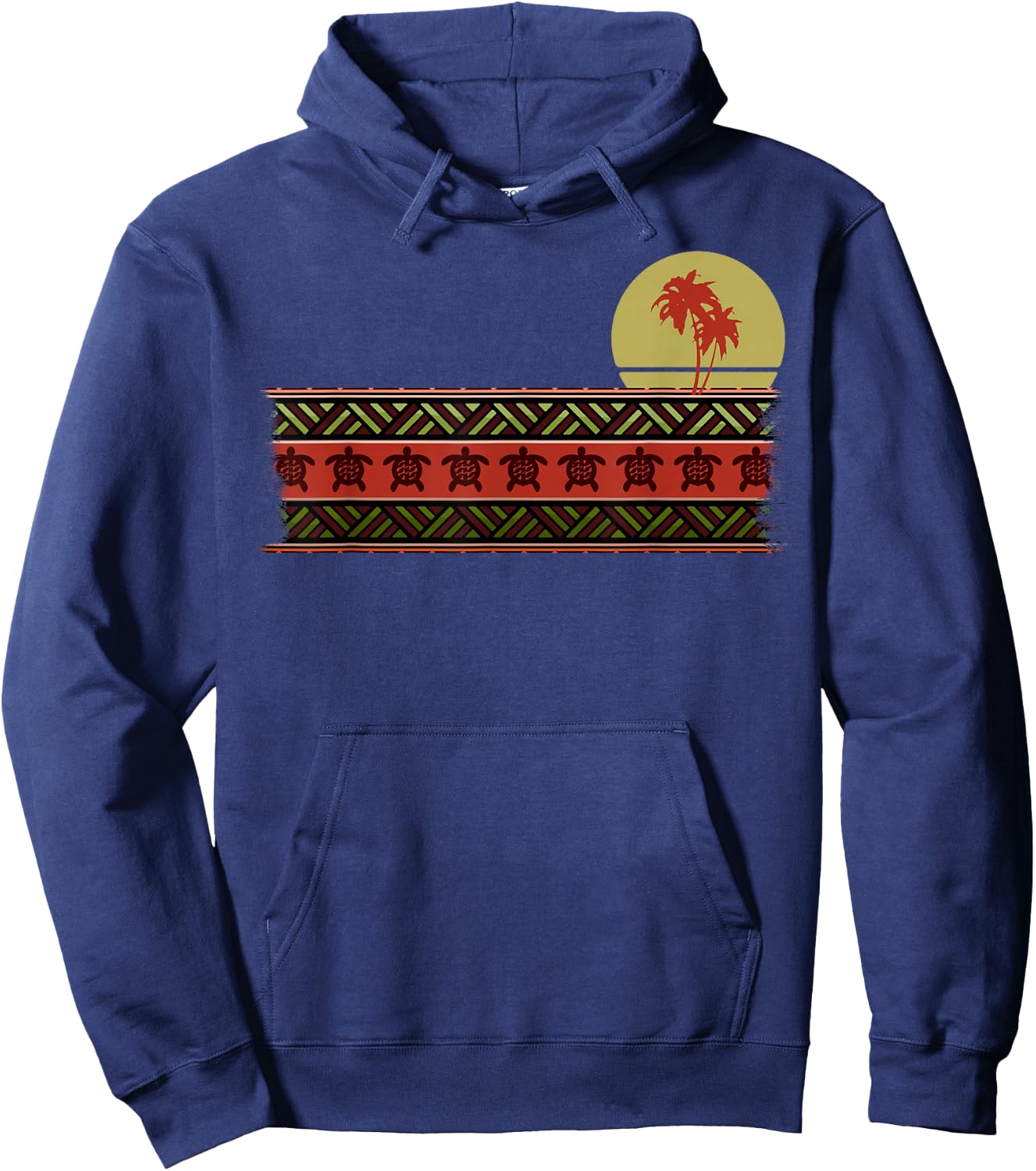 Hawaii Sea Turtle Maori Tribal New Zealand Polynesian Sun II Hoodie - Hoodie | Navy