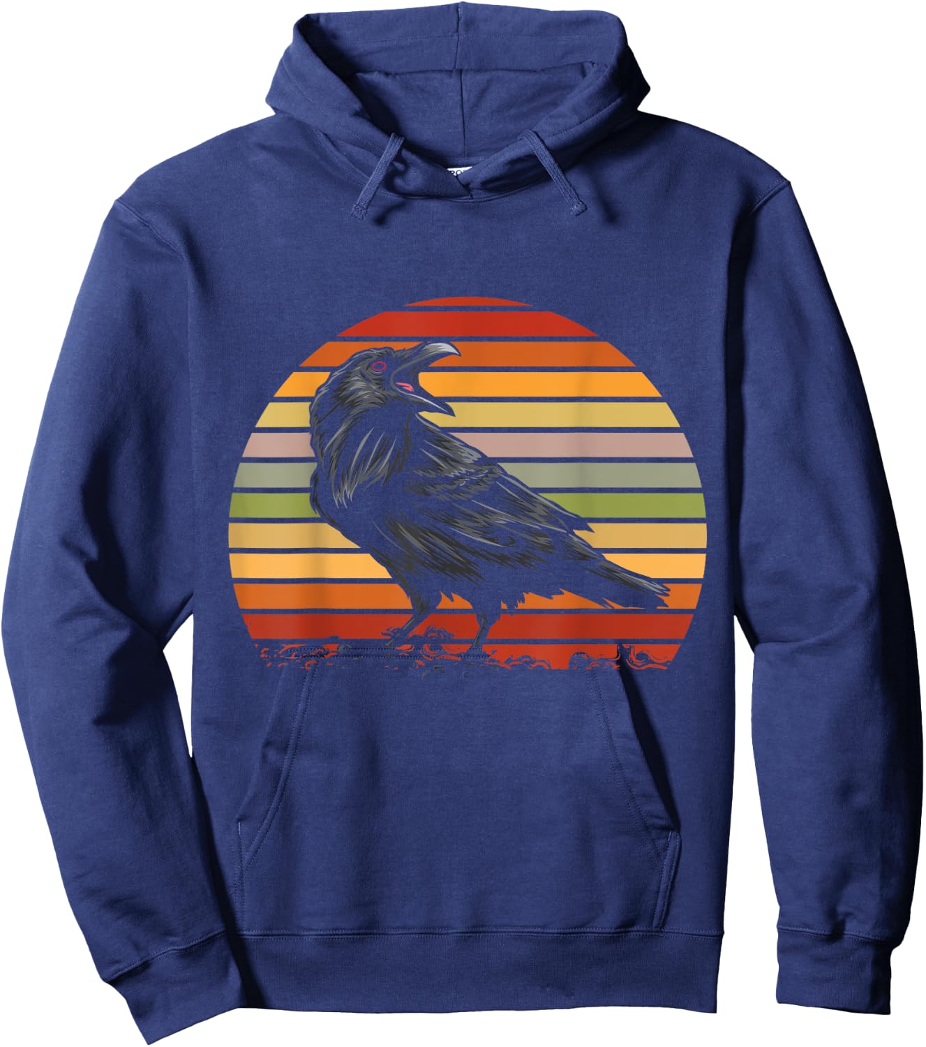 Retro Crow Hoodie - Hoodie | Navy