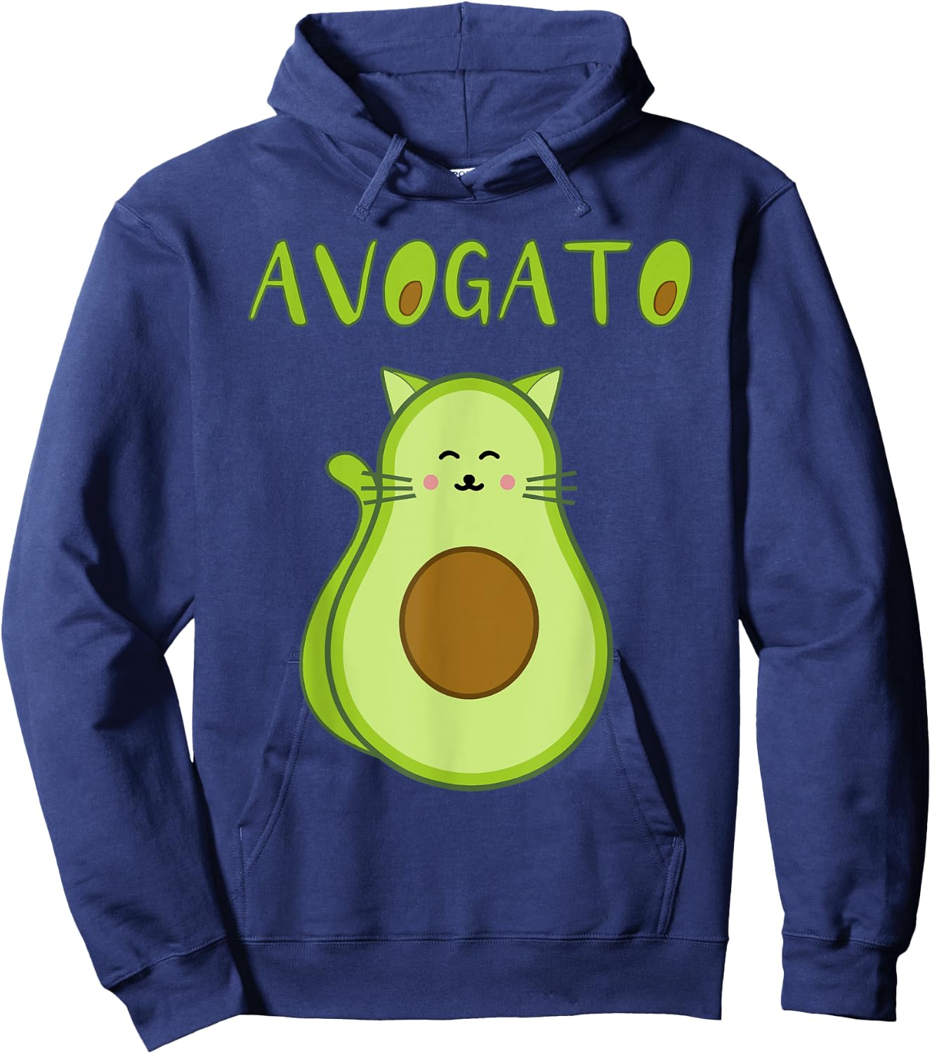 Funny Avogato Christmas Avocado Cat Foodie Design Lover Kids Hoodie - Hoodie | Navy