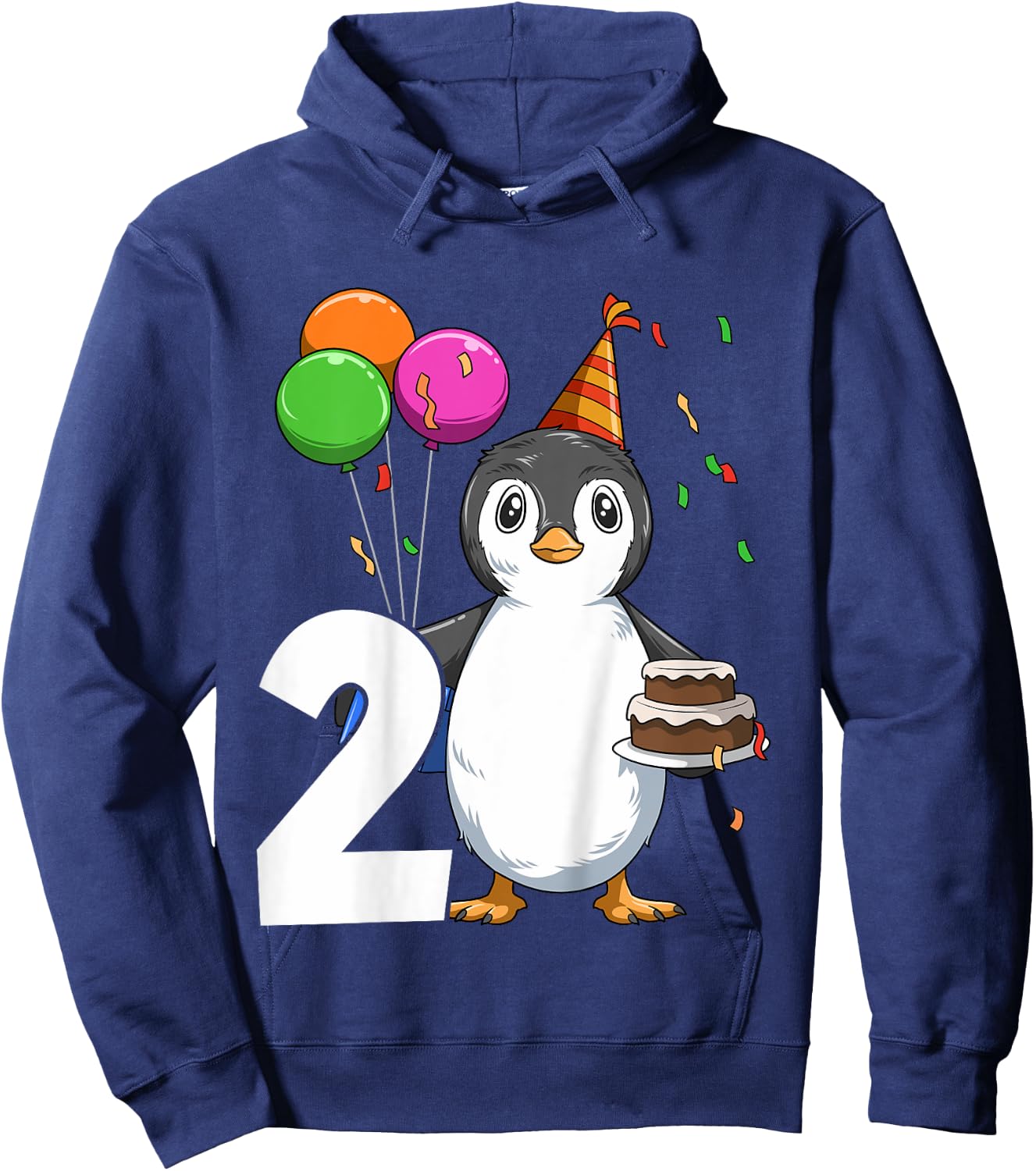 Penguin Birthday 2 Penguin 2nd Birthday Outfit Penguin Party Hoodie - Hoodie | Navy