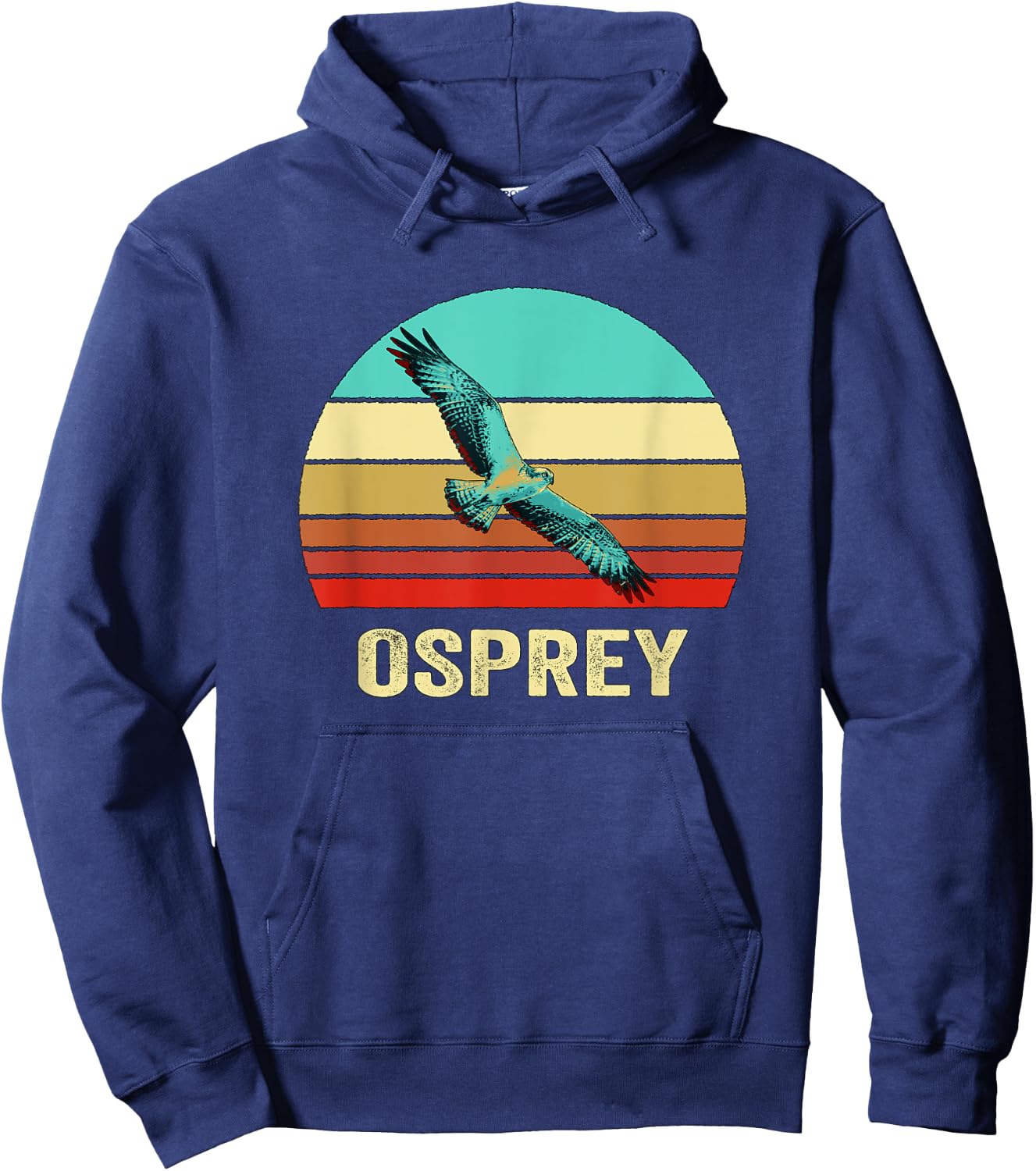 Vintage Retro Style Sunset Osprey Hoodie - Hoodie | Navy
