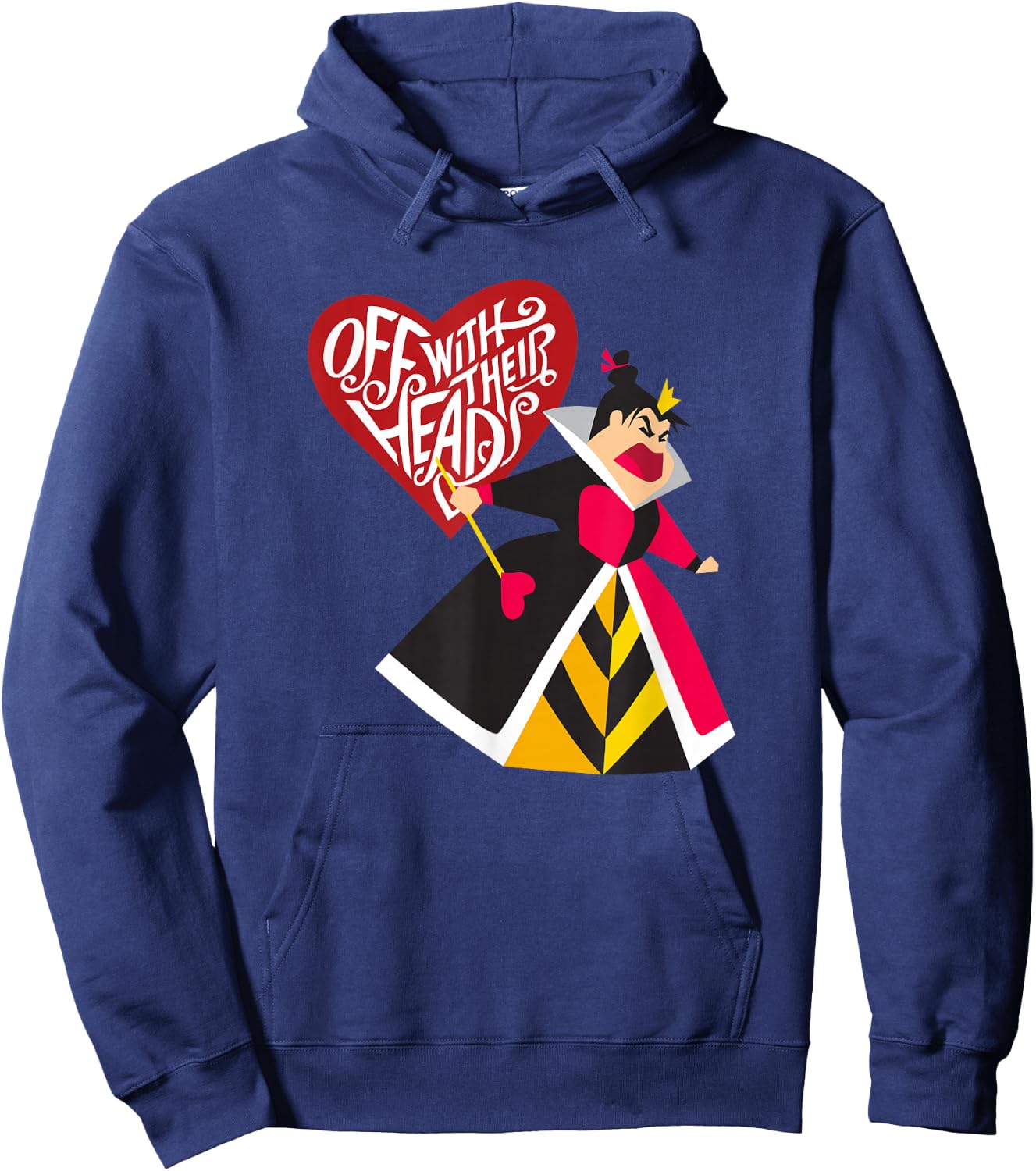 Alice in Wonderland Queen of Hearts Off with Their Heads Hoodie - Hoodie | Navy