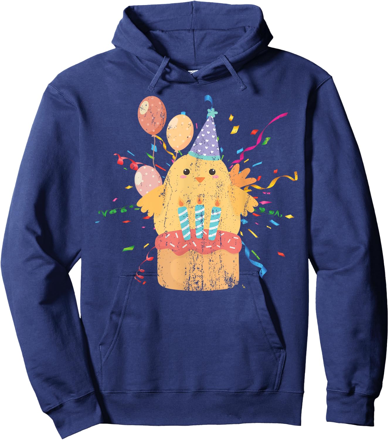 Cute Chicken Birthday Cake Kids Anniversary Party Birthday Hoodie - Hoodie | Navy