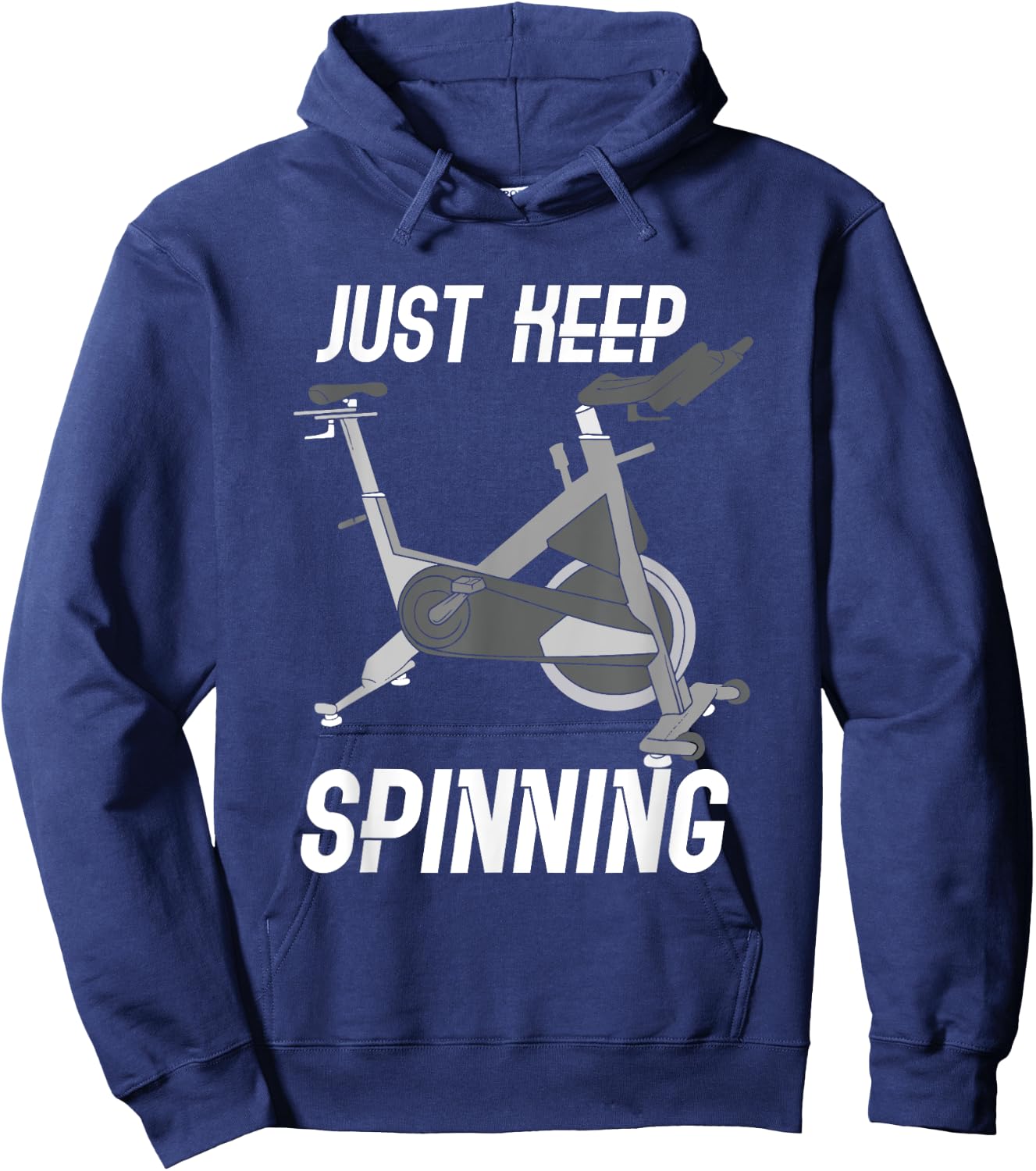 Just Keep Spinning / Spinning Indoor Cycling Bike Design Hoodie - Hoodie | Navy