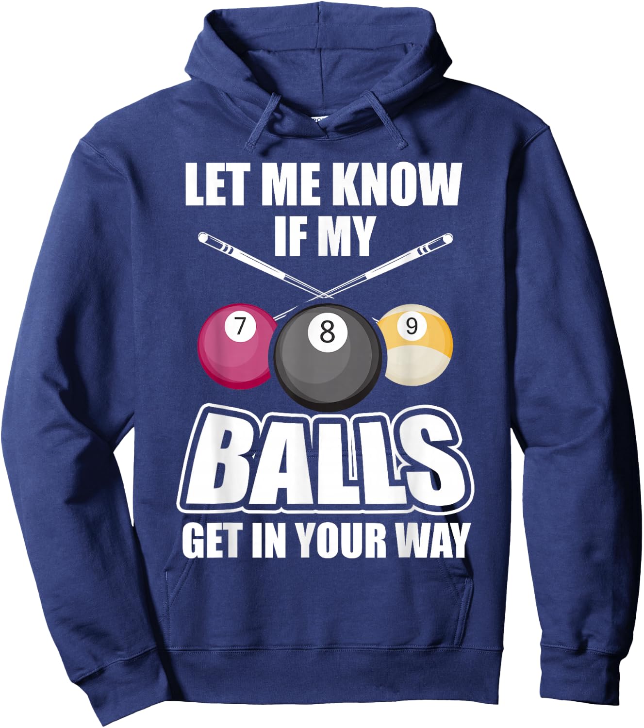 Billiard 8 Ball Play Pool Table Cue Stick Snooker Gift Hoodie - Hoodie | Navy
