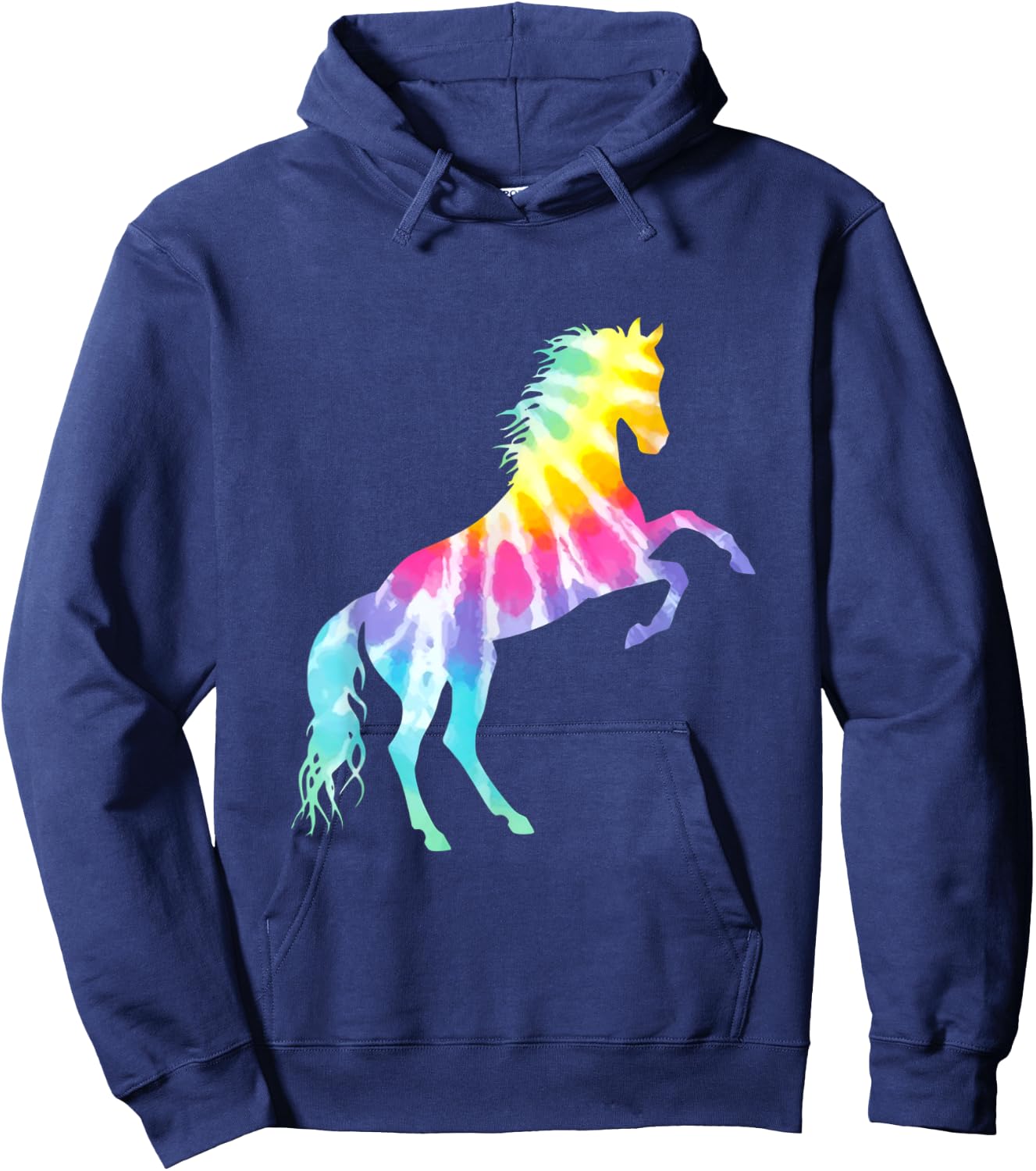 Beautiful Tie Dye Horse Hoodie - Hoodie | Navy