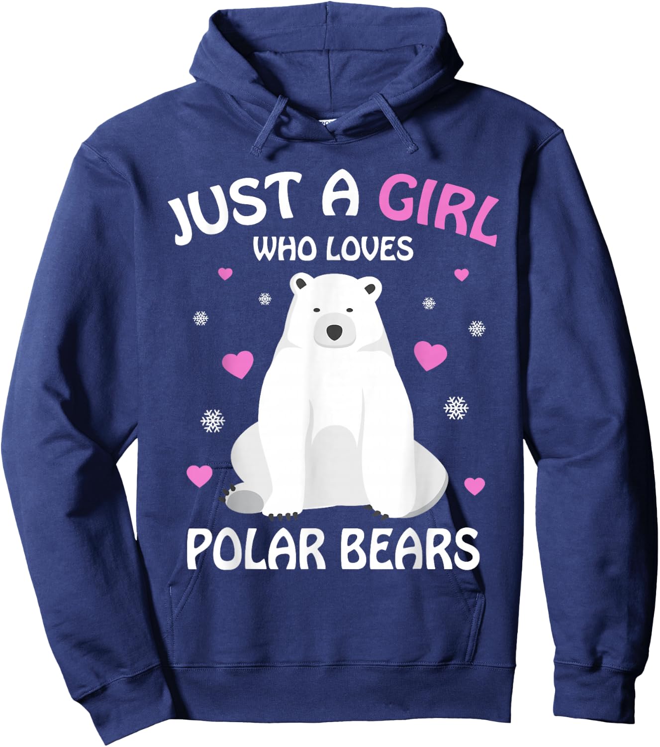 Just A Girl Who Loves Polar Bears Girls Polar Bear Gift Hoodie - Hoodie | Navy
