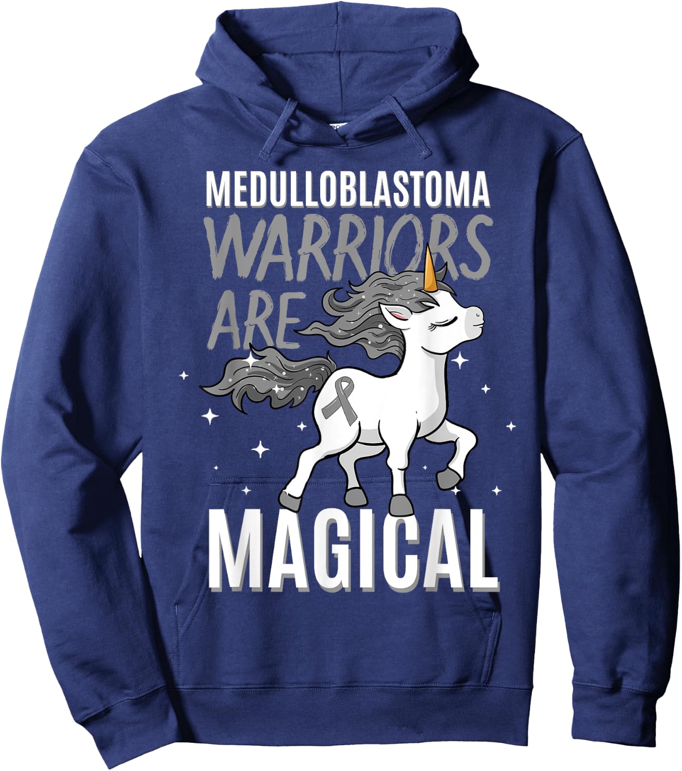 Warriors Are Magical Medulloblastoma Brain Cancer Awareness Hoodie - Hoodie | Navy
