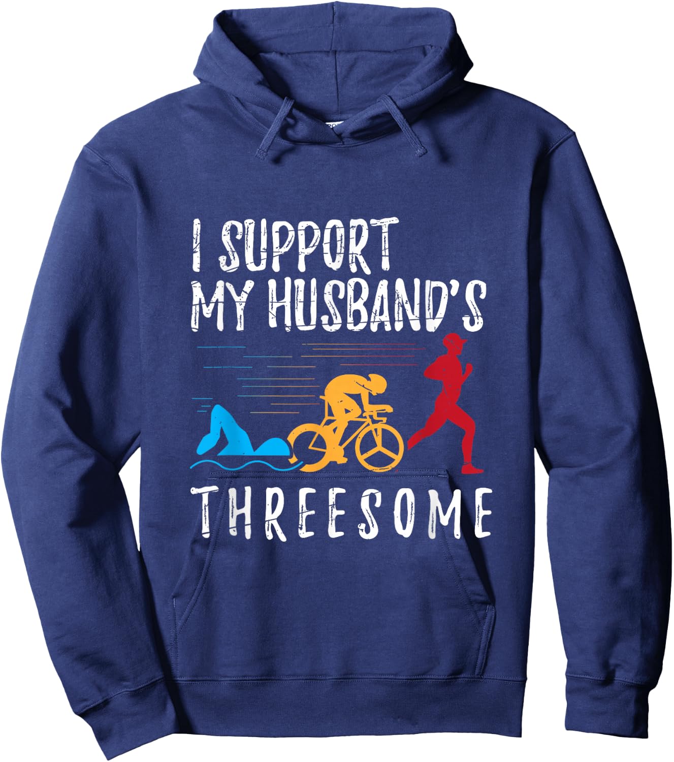 Funny Wife Triathlete Men Women Triathlon Hoodie - Hoodie | Navy
