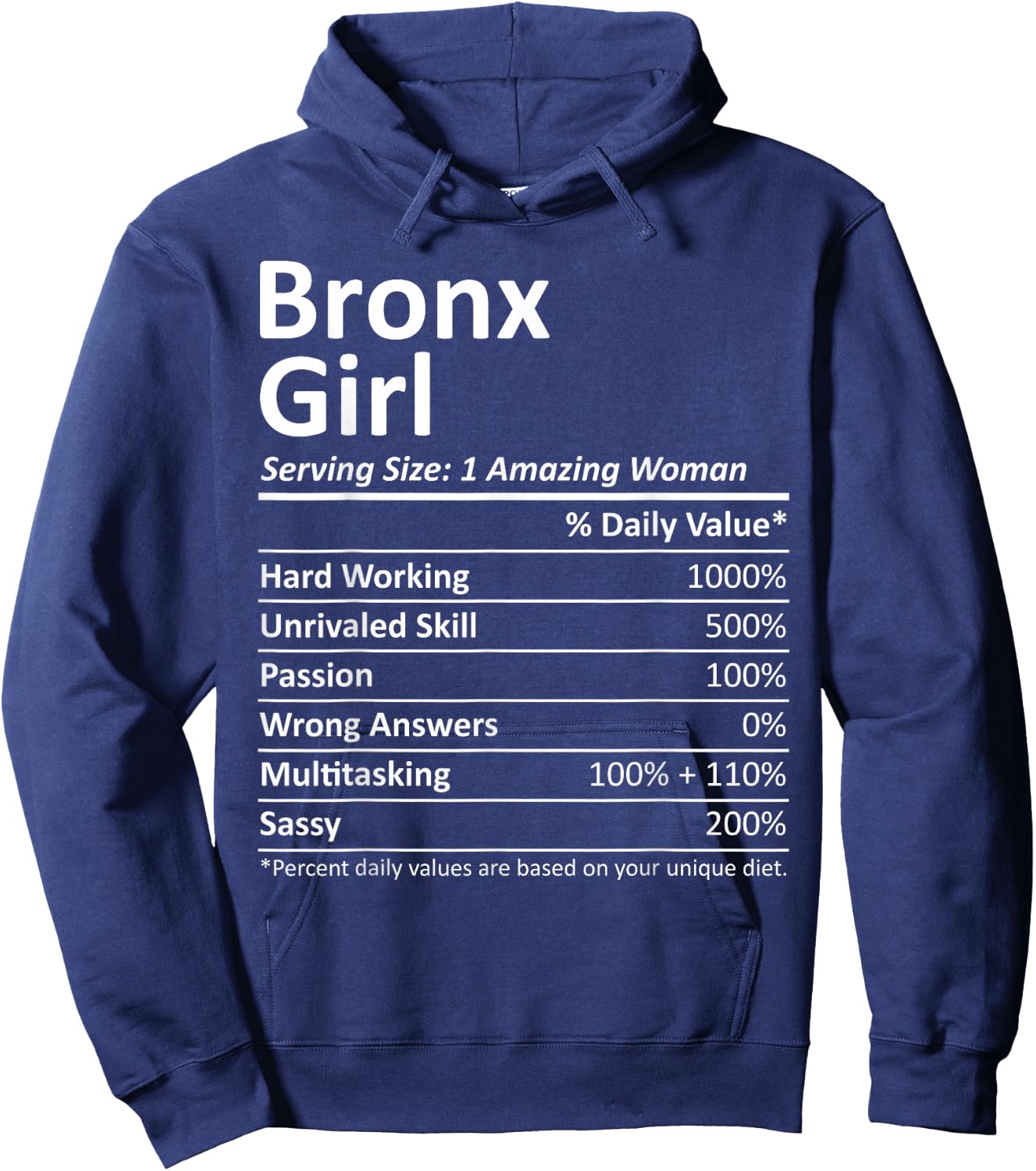 Bronx Girl NY New York Funny City Home Roots USA Gift Small Hoodie - Hoodie | Navy