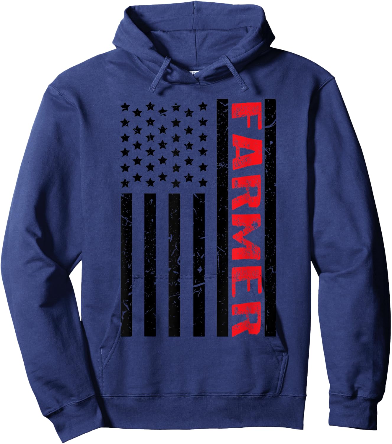 4th Of July Farmer American Farm Cow Tractor Flag Patriotism Kids Men Hoodie - Hoodie | Navy