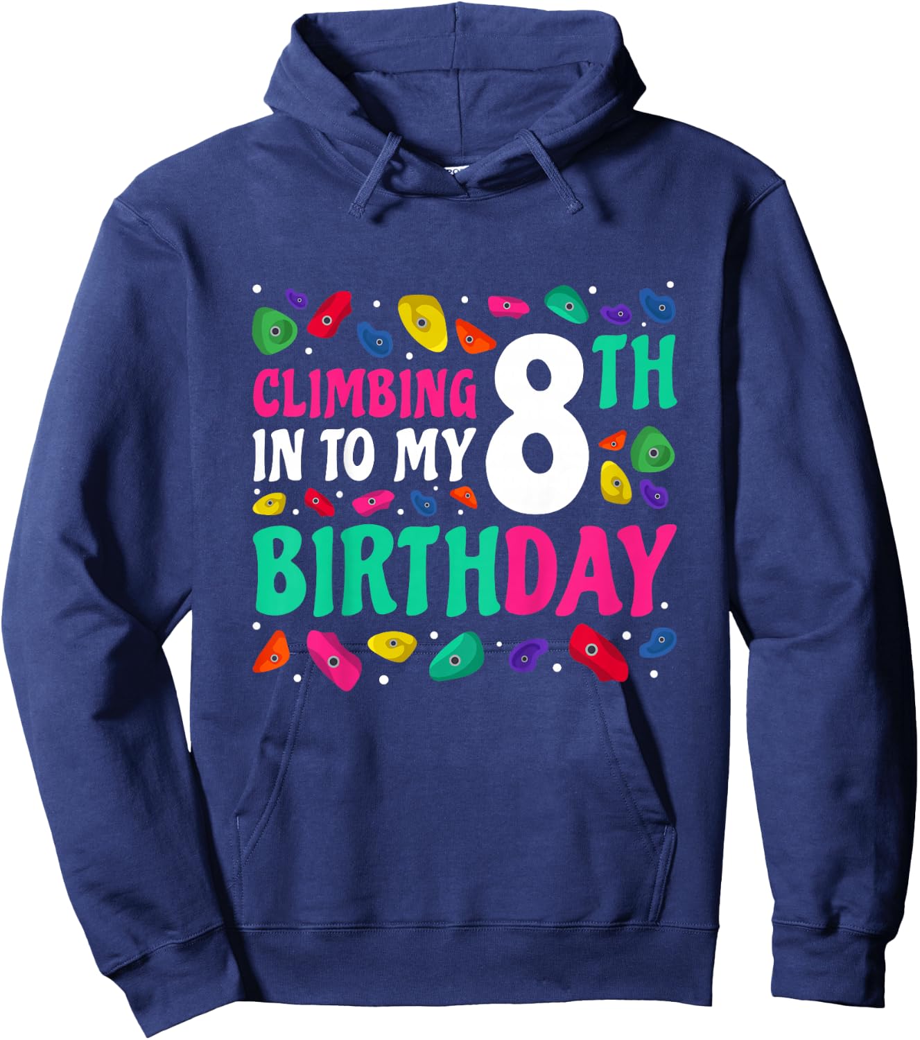 Kids Climbing into my 8th Birthday, Bouldering Hoodie - Hoodie | Navy