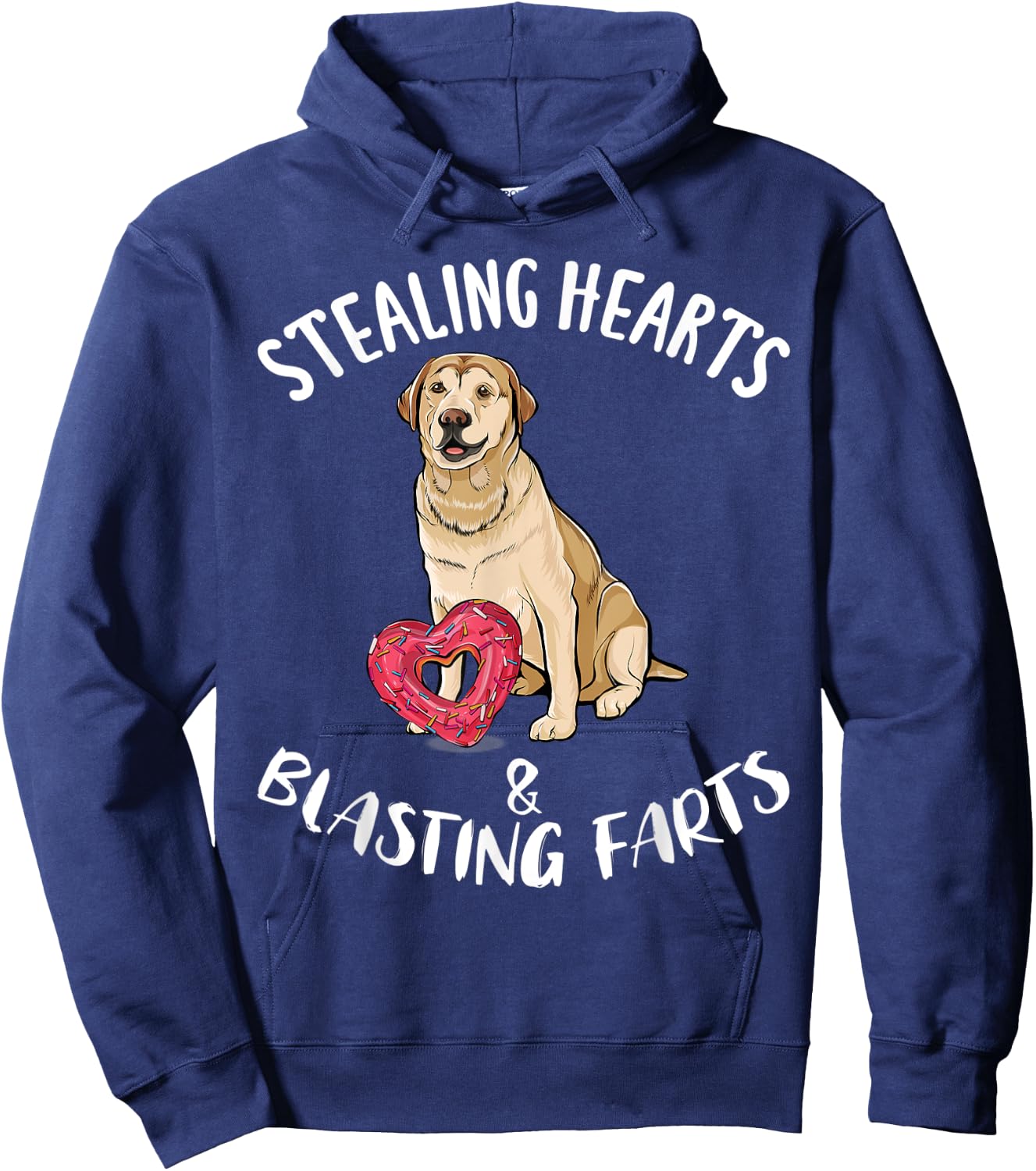 Stealing Hearts Blasting Farts Labrador Retriever Valentines Hoodie - Hoodie | Navy
