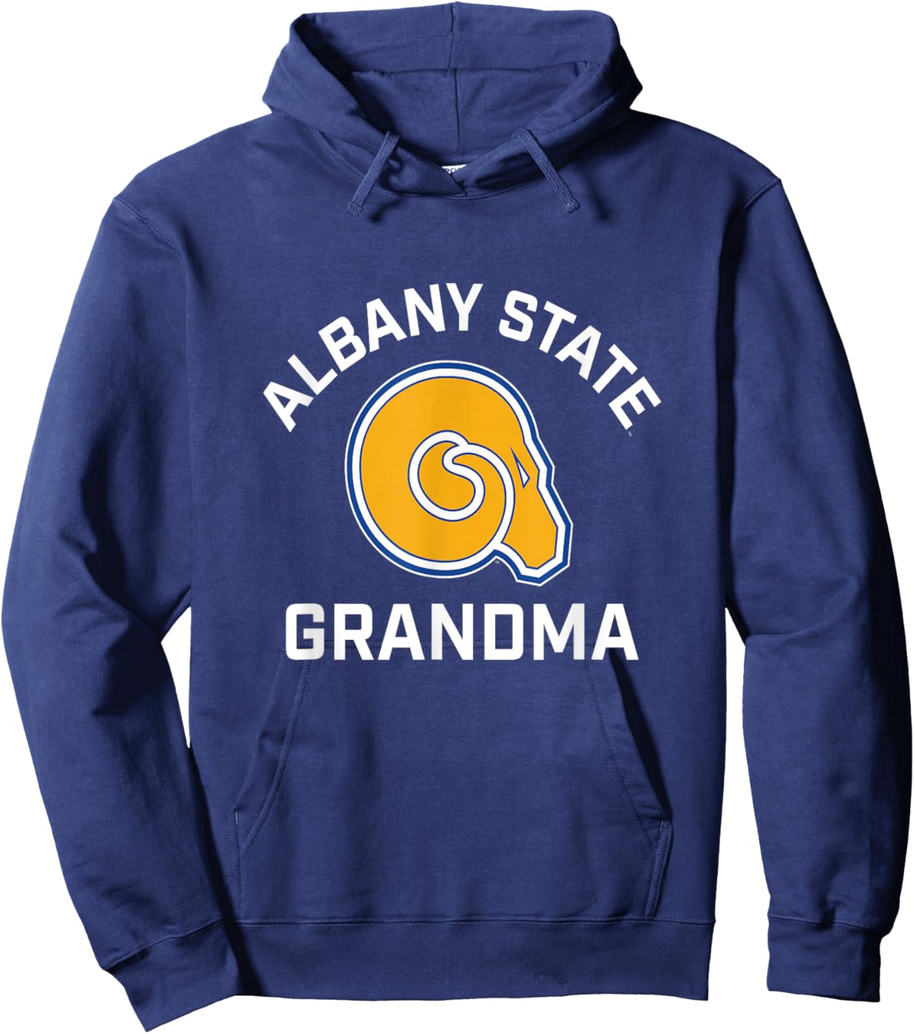 Albany State University Golden Rams Arched Grandma Hoodie - Hoodie | Navy