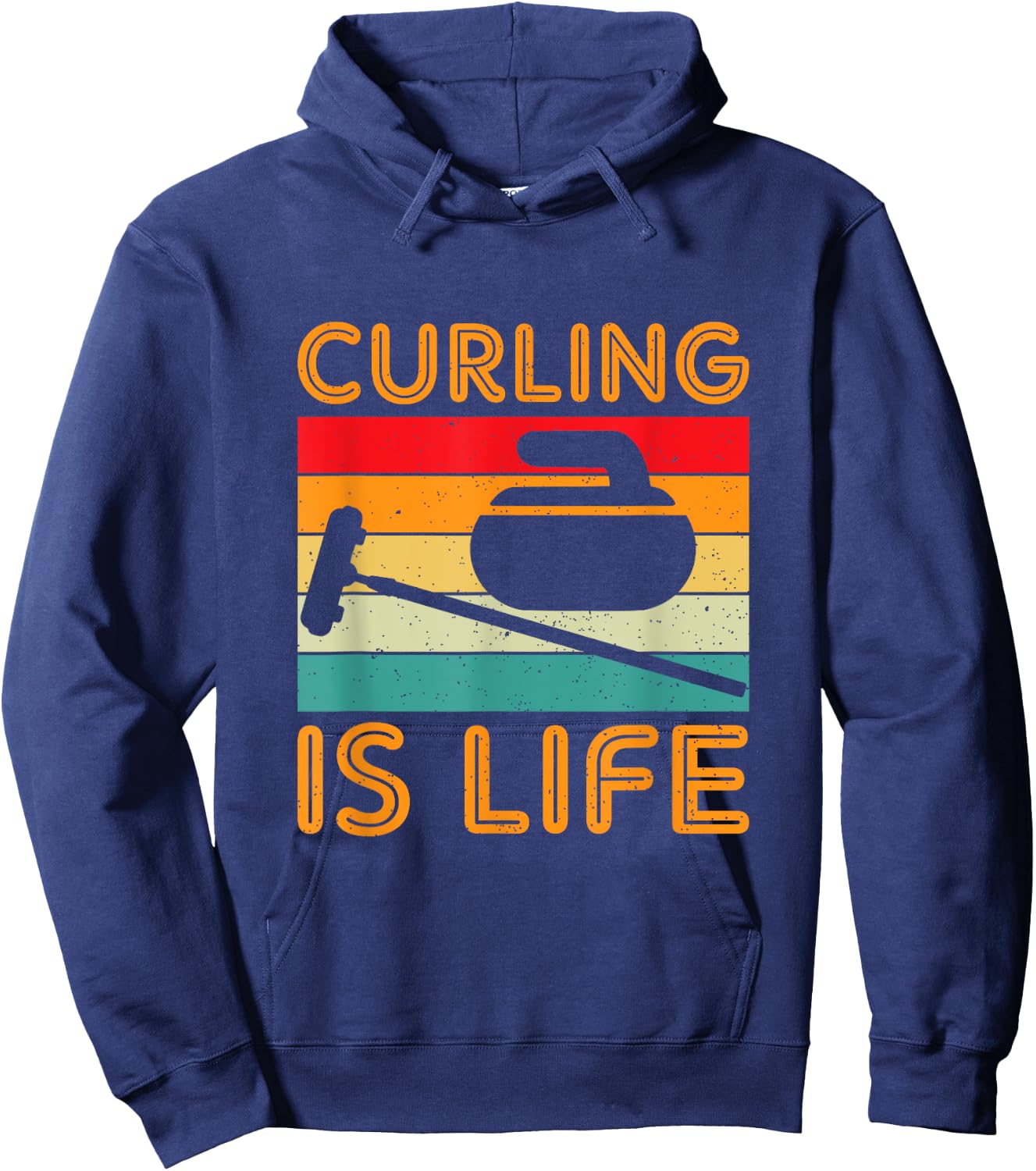 Curling Is Life Winter Sports Lover Design Hoodie - Hoodie | Navy