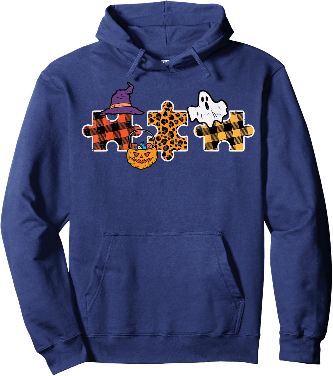 Halloween Autism Awareness Puzzle Costume Men Women Kids Hoodie - Hoodie | Navy