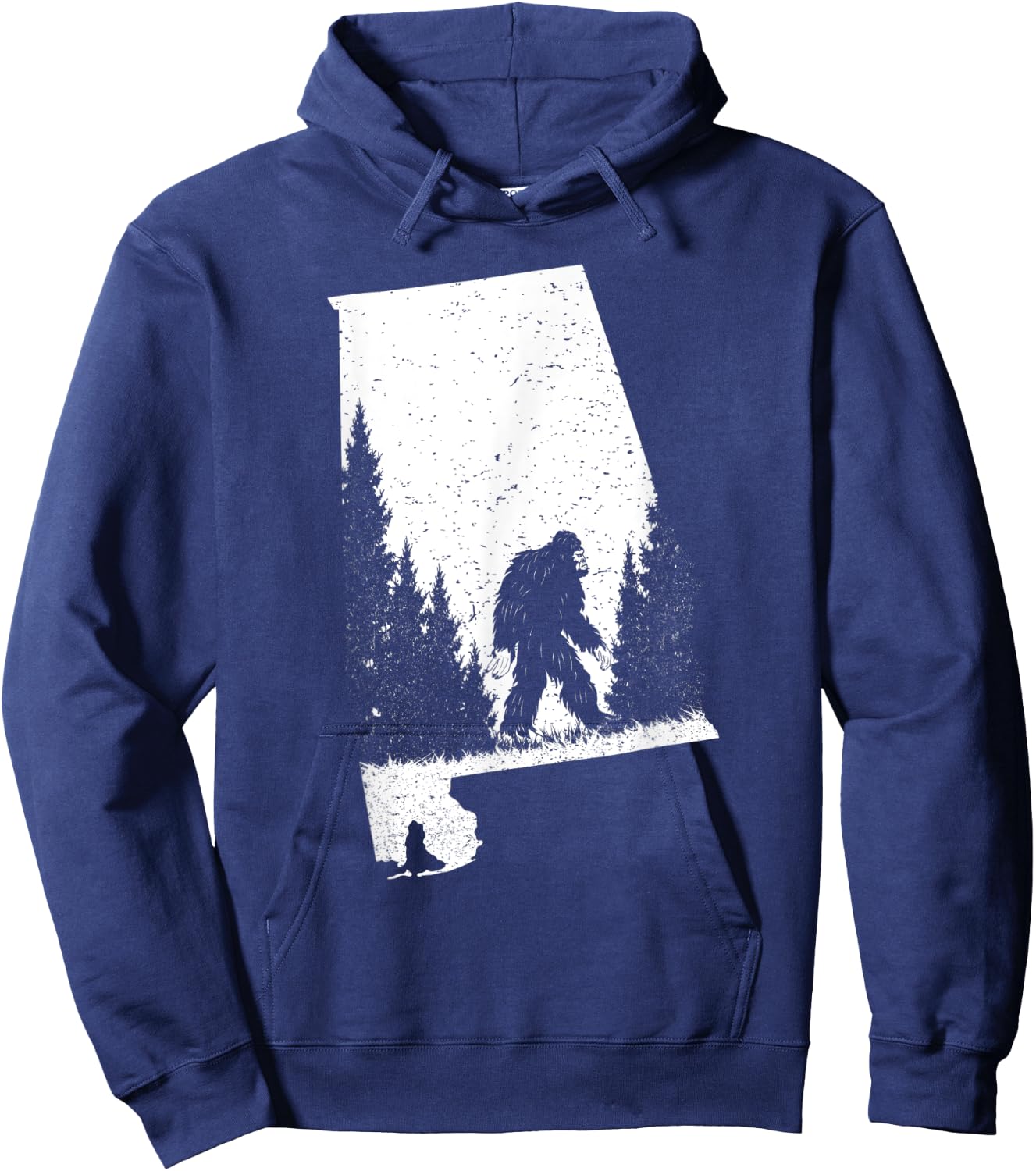 Alabama Bigfoot Pride Flag Sasquatch Silhouette State Pride Hoodie - Hoodie | Navy