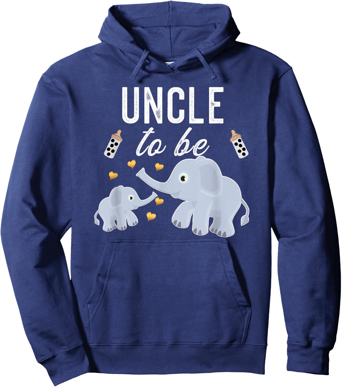 Uncle To Be Elephant Baby Shower Uncle Cute Hoodie - Hoodie | Navy
