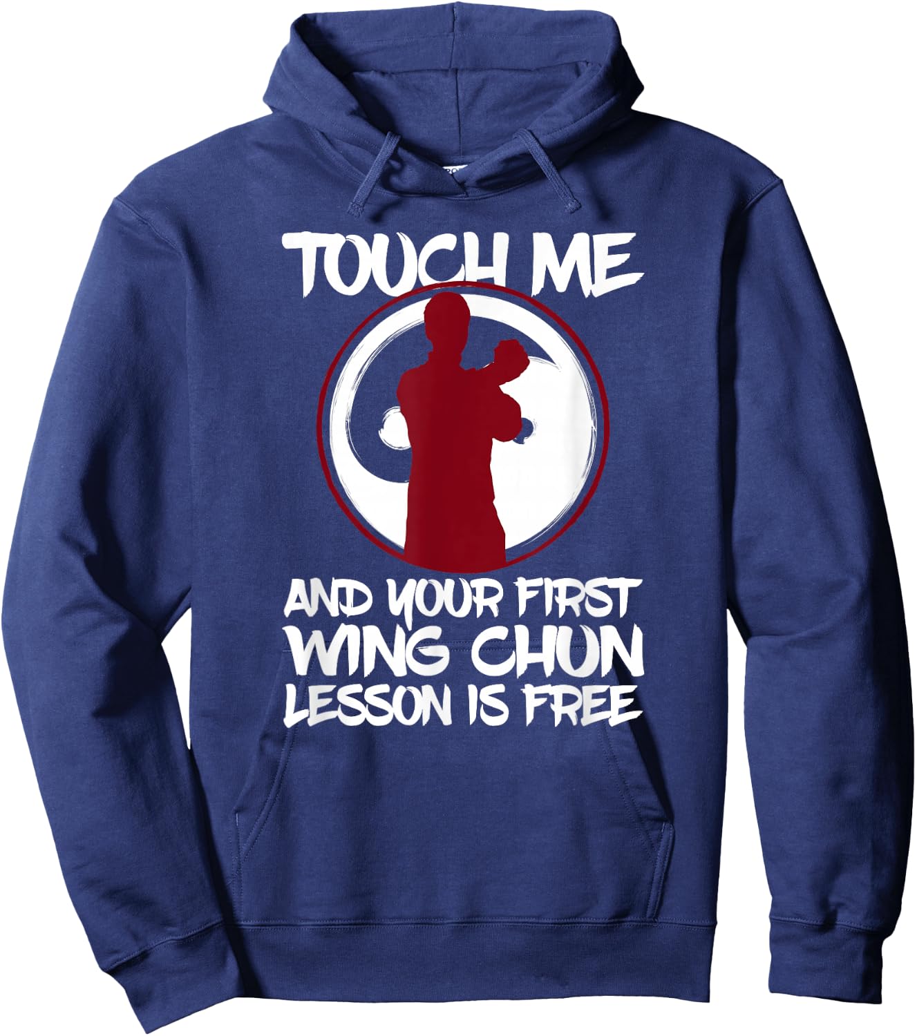 Wing Chun I Yin Yang Wooden Dummy Butterfly Swords Kung Fu Hoodie - Hoodie | Navy