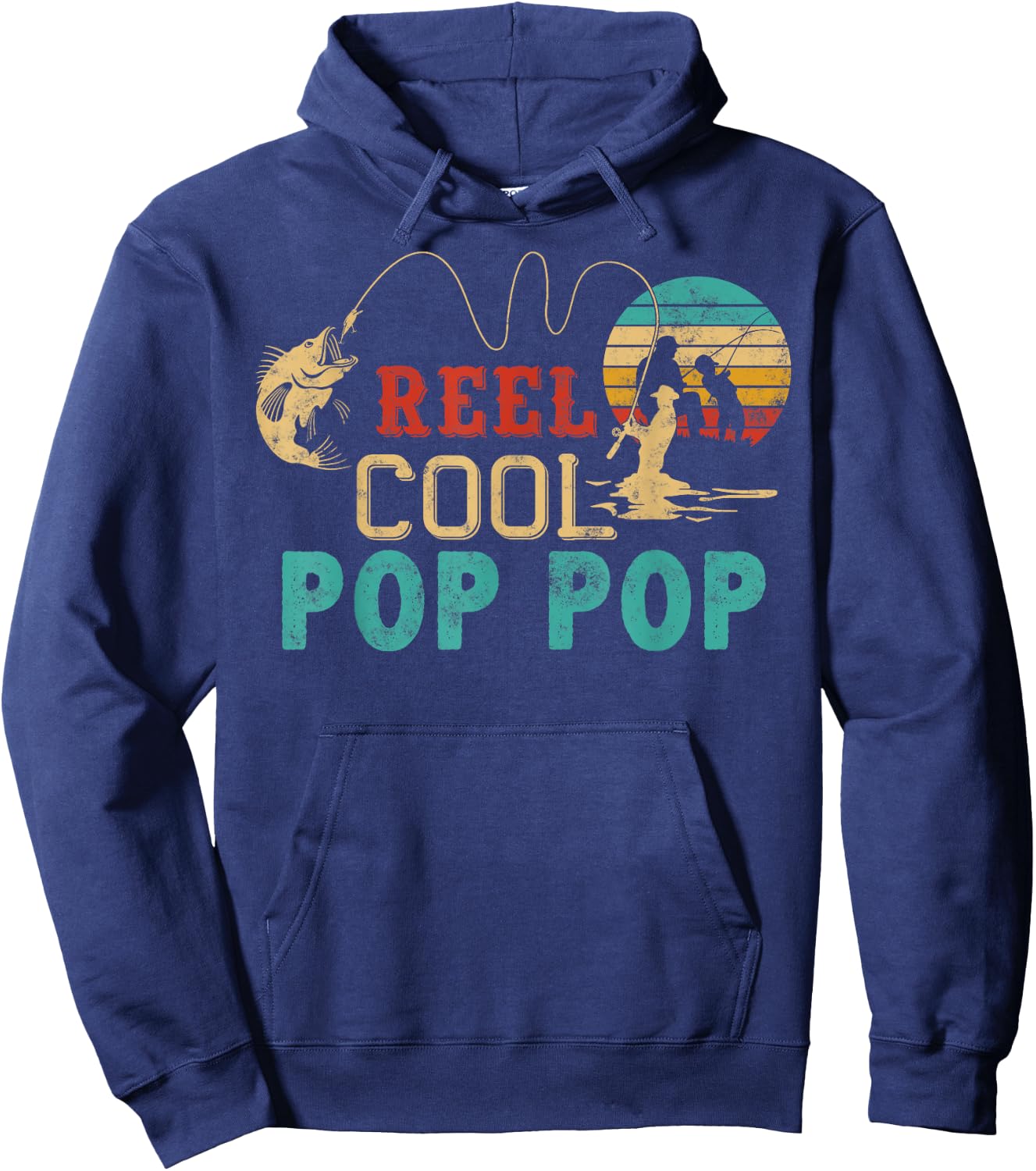 Fishing Reel Cool Pop Pop Father’s Day Gift Fisherman Hoodie - Hoodie | Navy