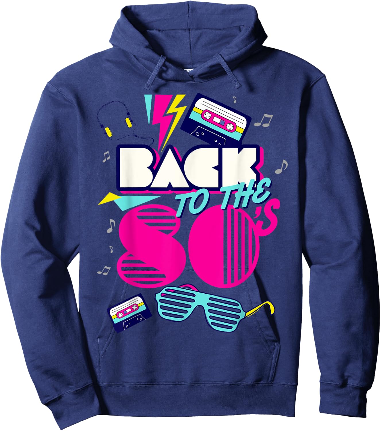 Back To 80's Vintage Retro I Love 80's Graphic Design Hoodie - Hoodie | Navy